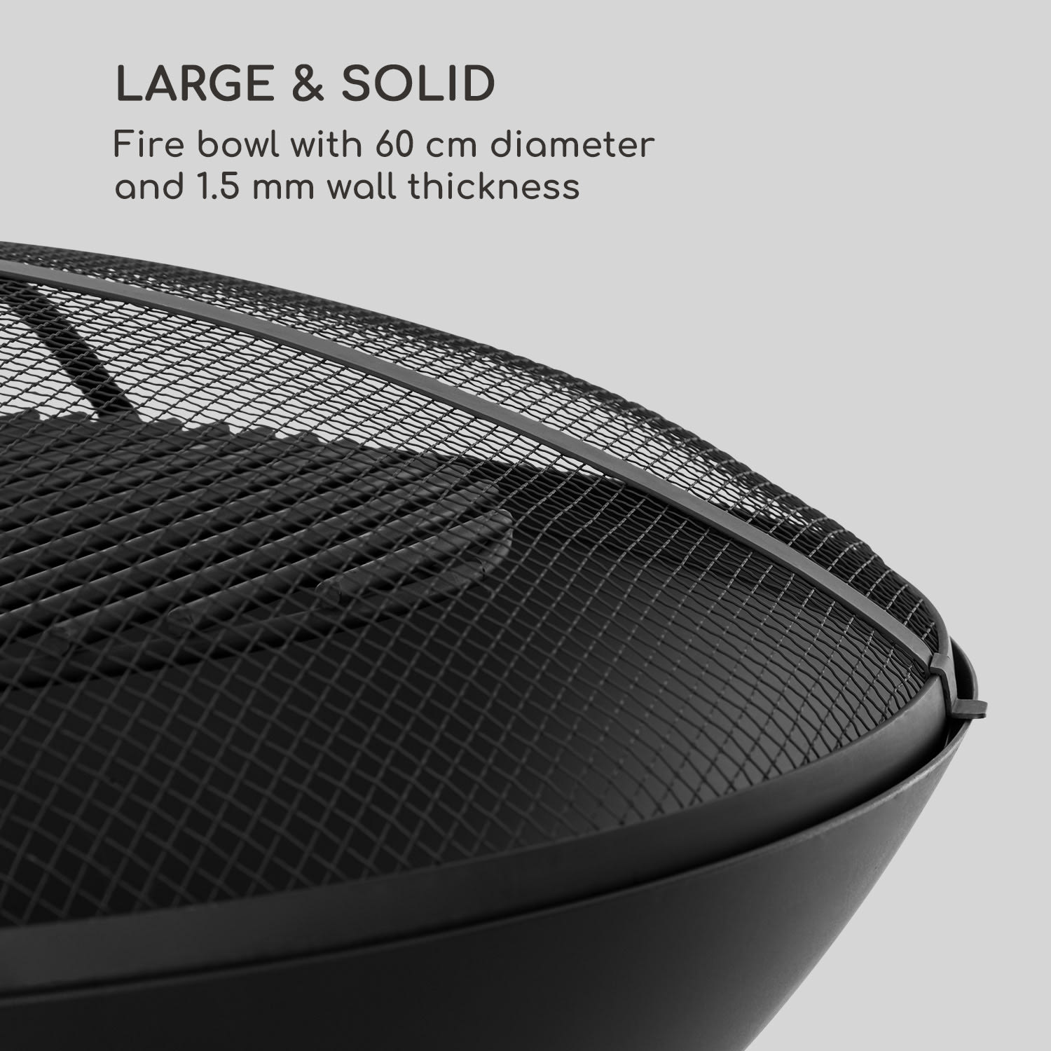 Blumfeldt Orbit, oceľové ohnisko 3 v 1, Ø 60 cm, 40 cm gril, stôl, čierne – Obrázok 5