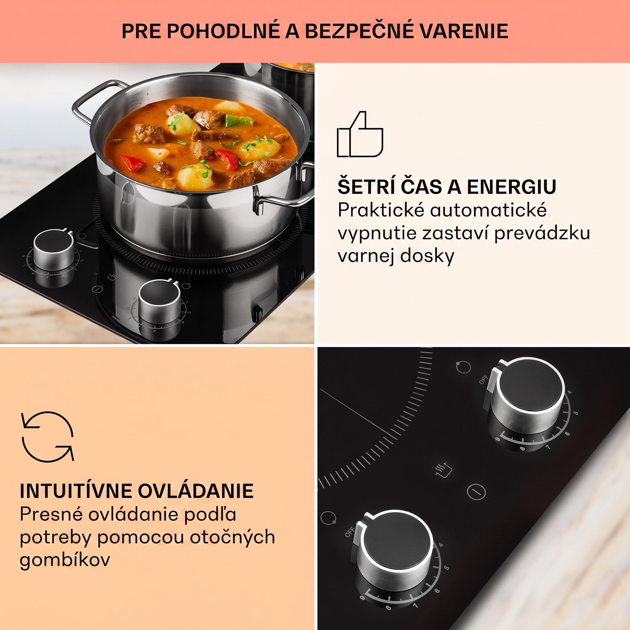 Klarstein Kochheld, indukčná varná doska, 2900 W, 2 zóny, otočné regulátory, sklo, čierna – Obrázok 4
