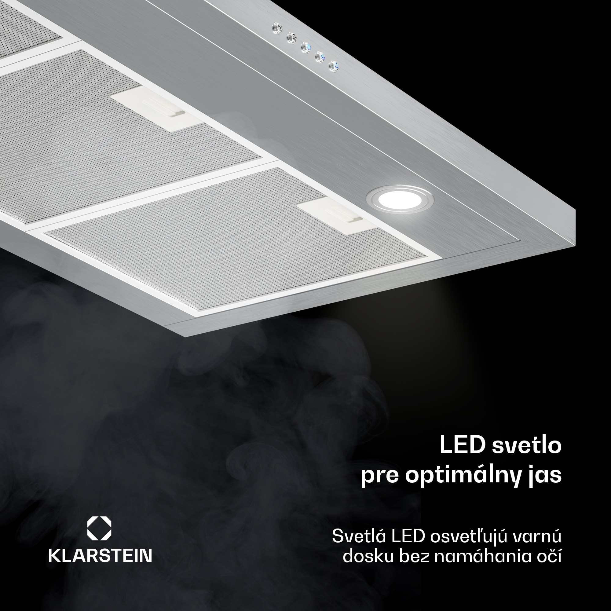 Klarstein Limelight, digestor, 90 cm, nástenný, 640 m³/h, strieborný – Obrázok 5