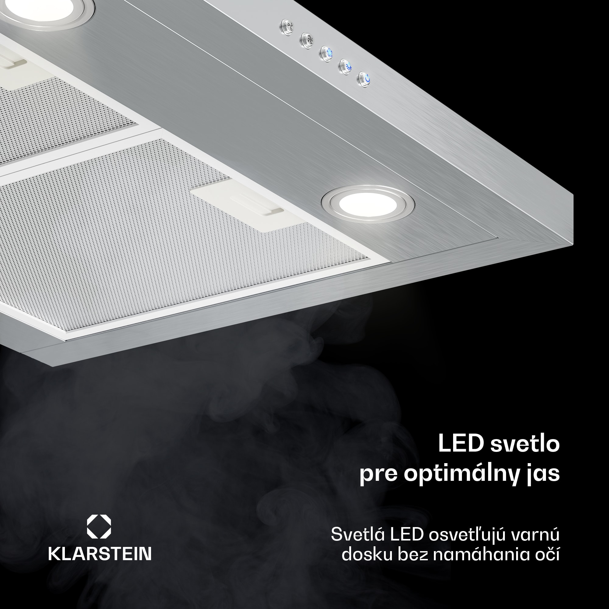 Klarstein Limelight, digestor, 60 cm, nástenný, 640 m³/h, strieborný – Obrázok 5