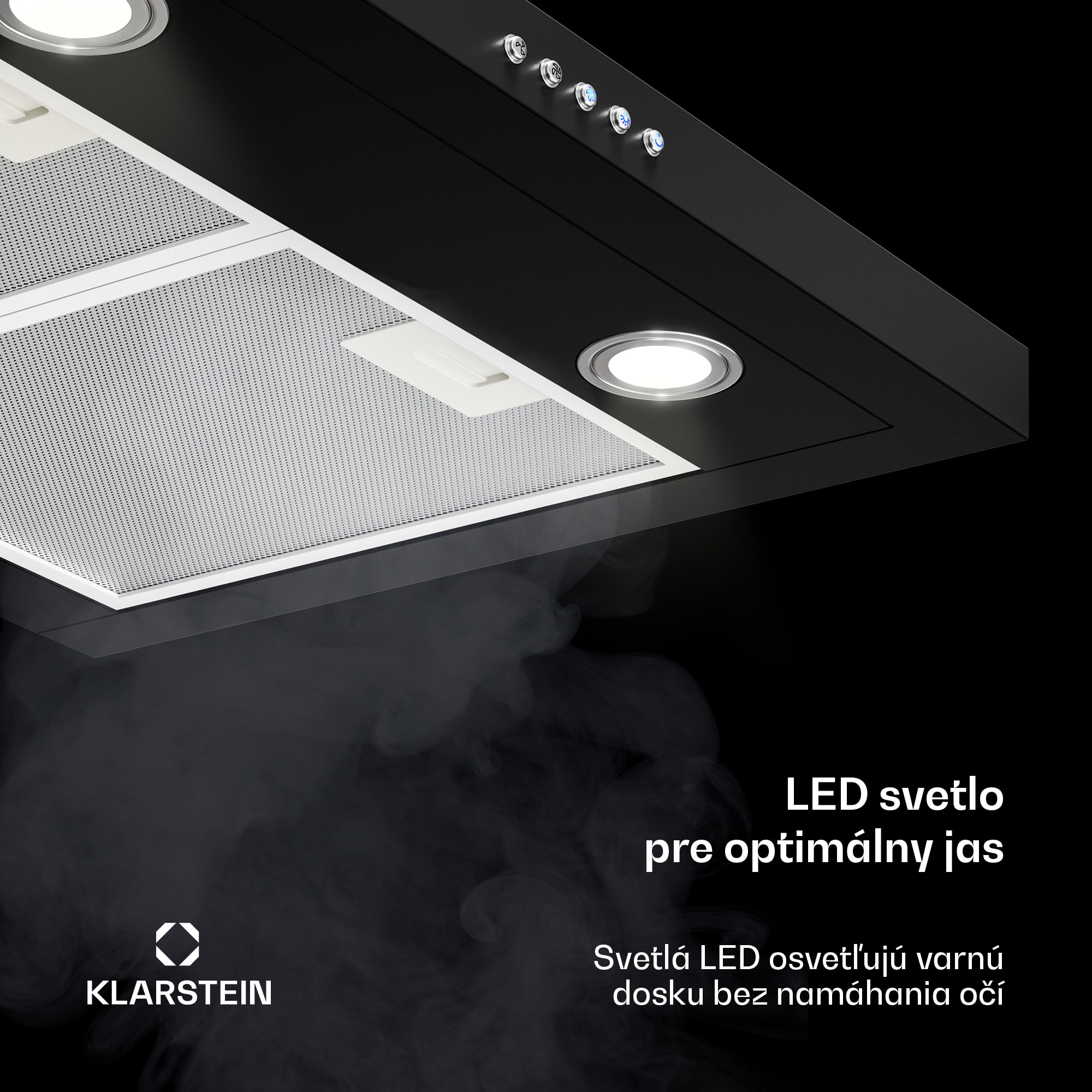 Klarstein Limelight, digestor, 60 cm, nástenný, 640 m³/h, čierny – Obrázok 5