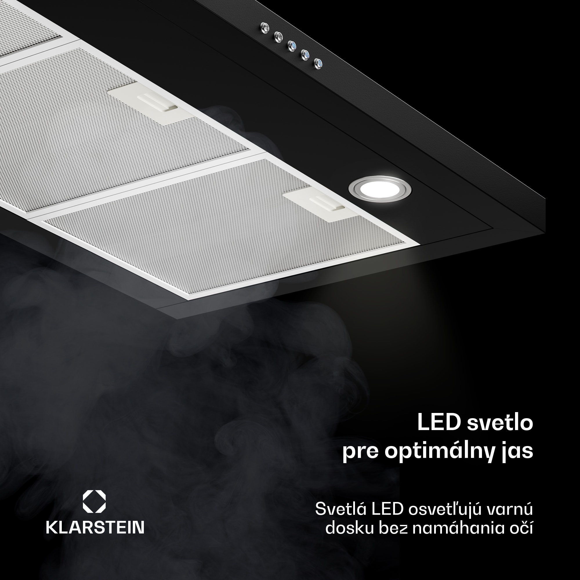 Klarstein Limelight, digestor, 90 cm, nástenný, 640 m³/h, čierny – Obrázok 5