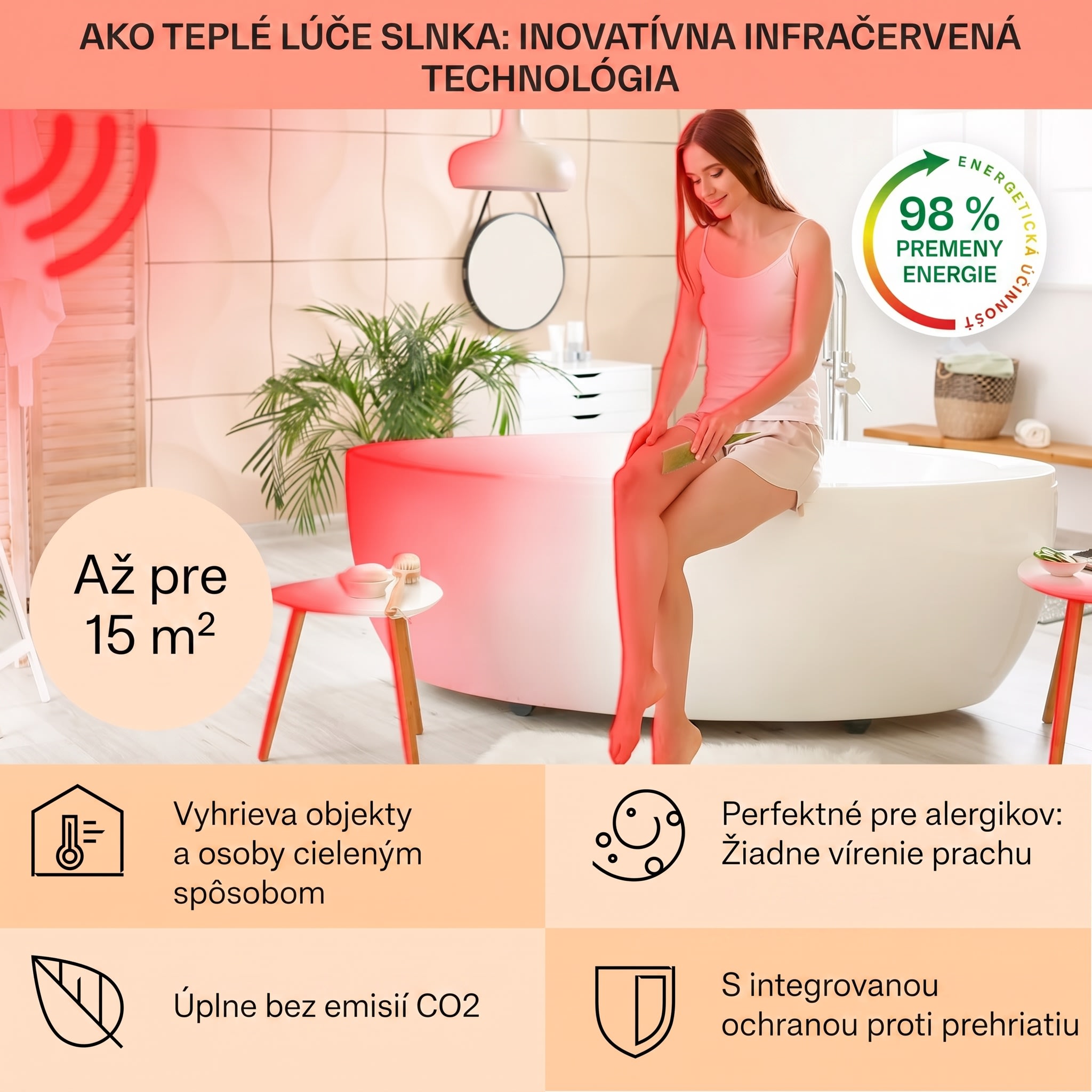Klarstein Hot Spot Crystal Spotless Smart, infračervený ohrievač, 750 W, aplikácia, biely – Obrázok 4