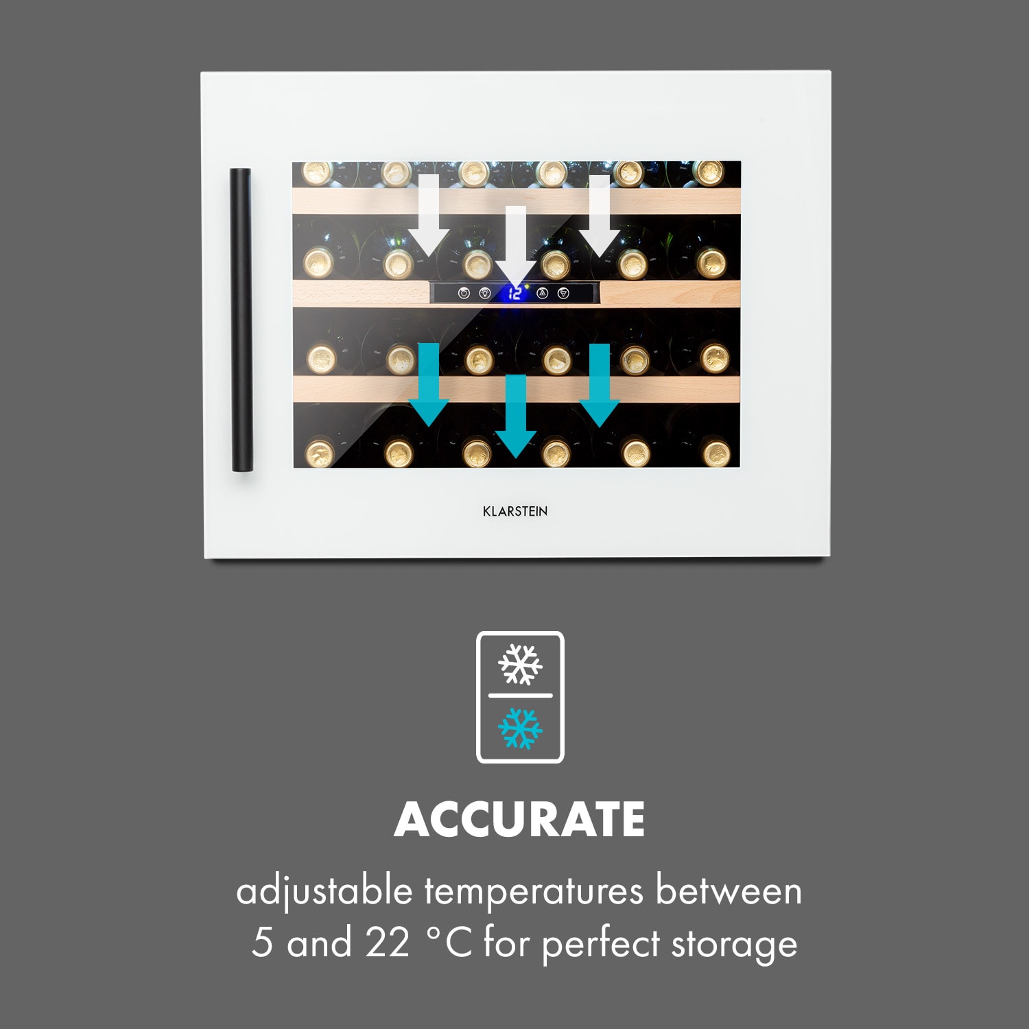 Klarstein Vinsider 24D Built-In, vstavaná vinotéka, Quartz Edition – Obrázok 3