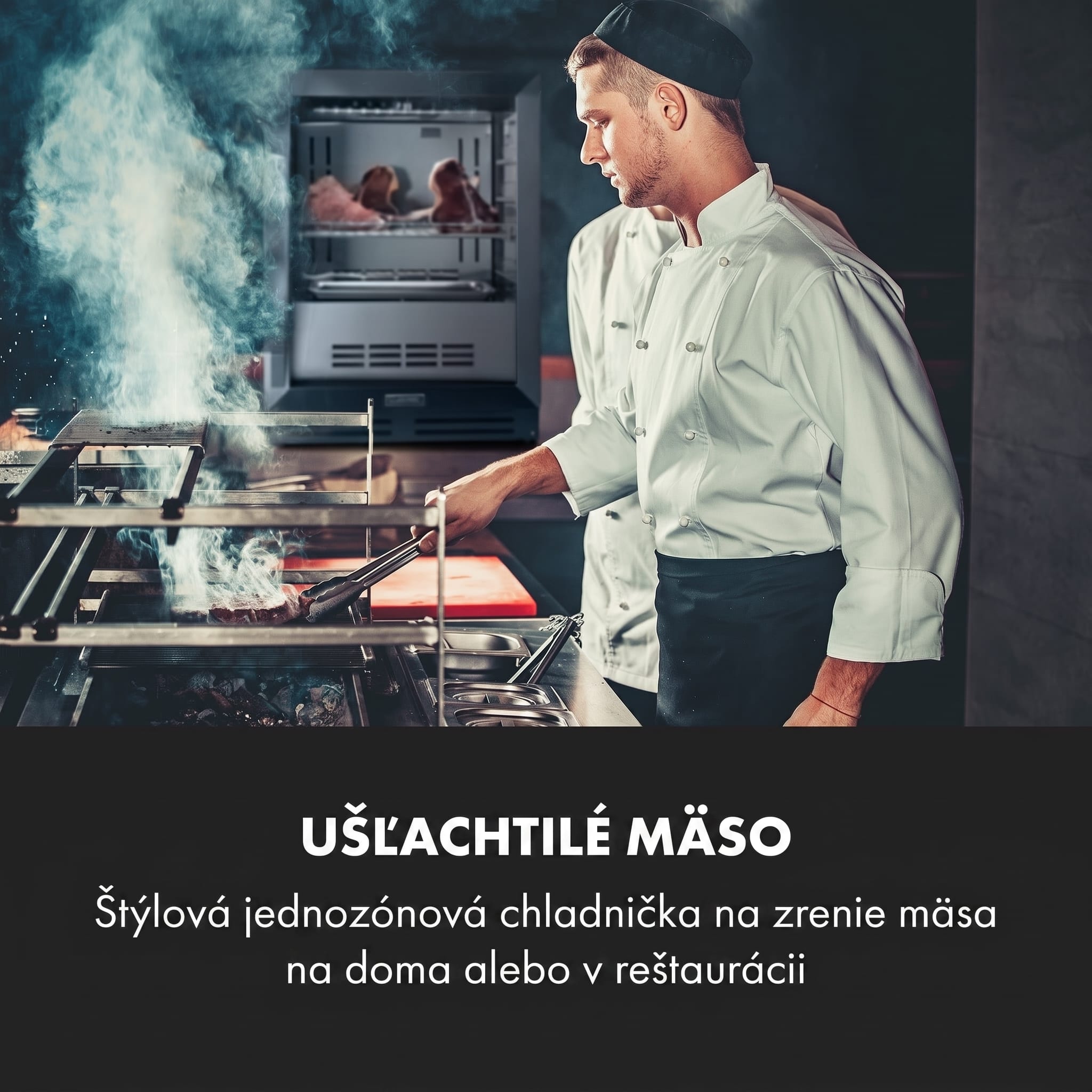 Klarstein Steakhouse Pro, chladnička na zrenie mäsa, 1 zóna, 98 l, 1–25°C, dotyková, nehrdzavejúca oceľ – Obrázok 2