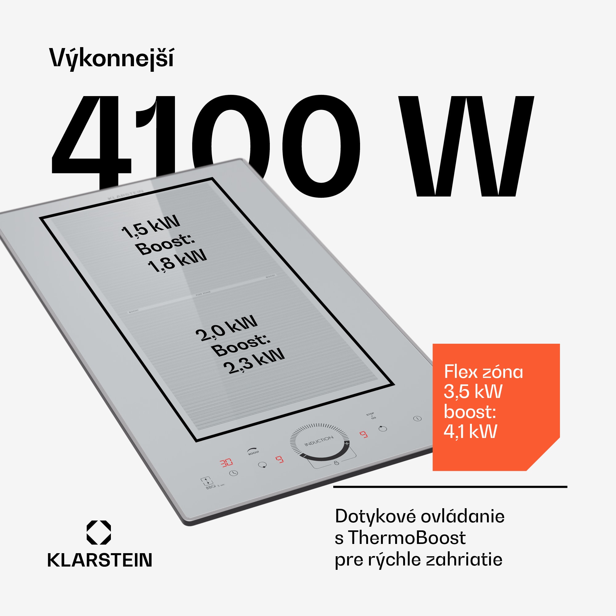 Klarstein Delicatessa Slim Domino, indukčná varná doska, 3500 W, časovač – Obrázok 3