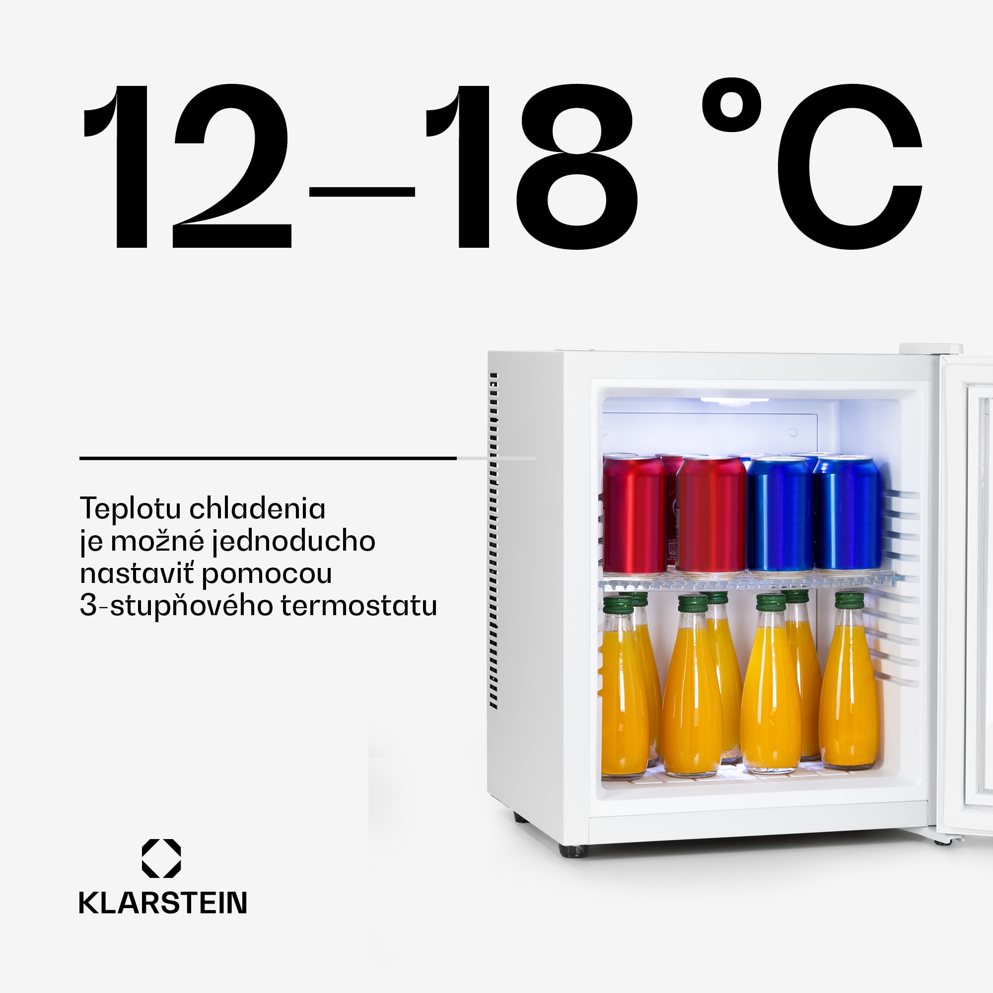 Klarstein Brooklyn 23, mini chladnička, sklenené dvierka, LED osvetlenie, police – Obrázok 4