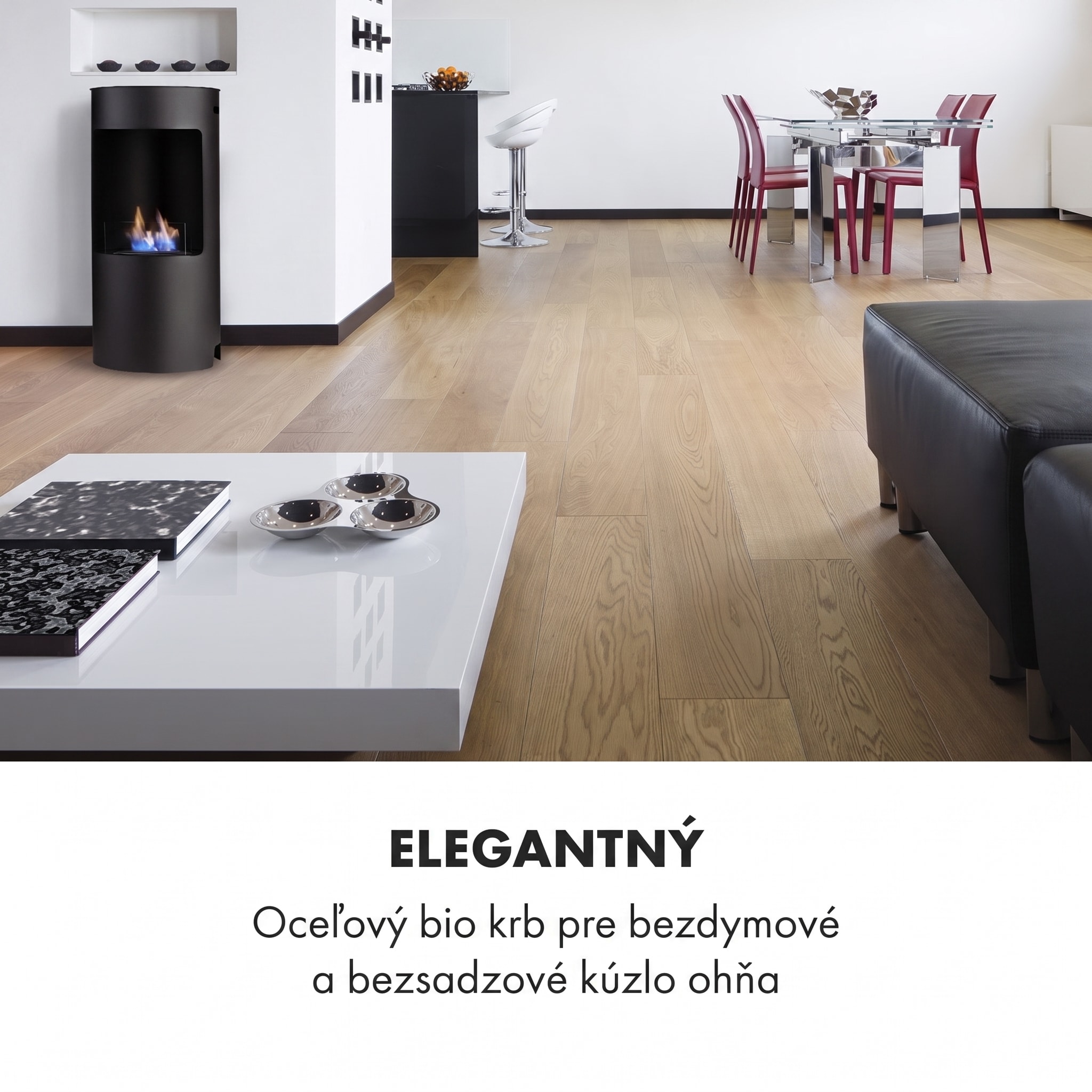 Klarstein Phantasma Niro, etanolový krb, bezpečnostný horák, hasiaca pomôcka, doba horenia 2 h – Obrázok 2