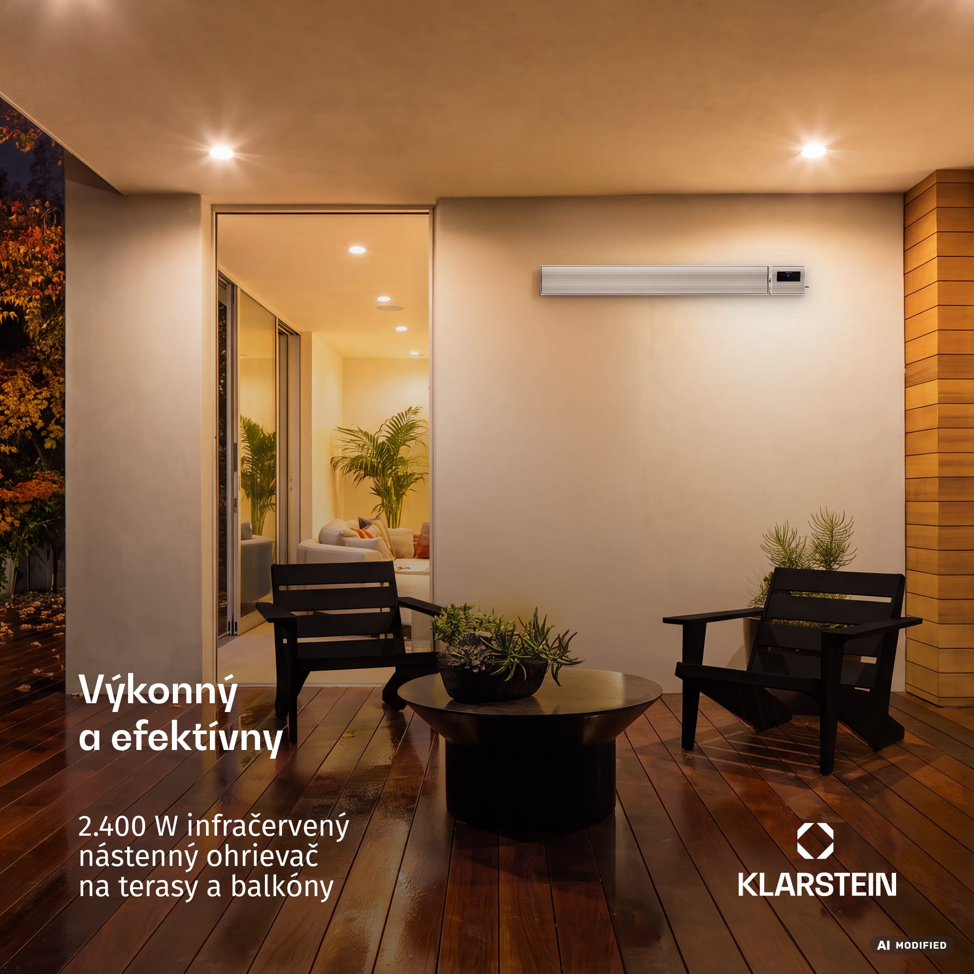 Blumfeldt Cosmic Beam Smart 24, infračervený ohrievač, 2400 W, ovládanie cez aplikáciu, biely – Obrázok 2