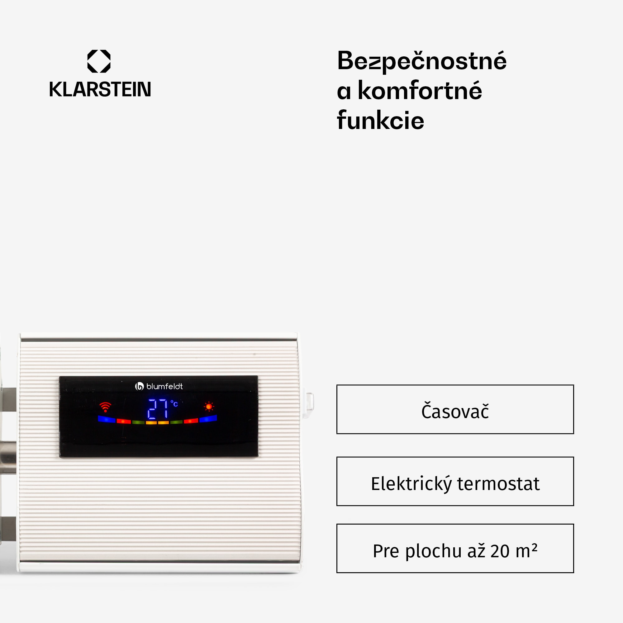 Blumfeldt Cosmic Beam Smart 24, infračervený ohrievač, 2400 W, ovládanie cez aplikáciu, biely – Obrázok 3