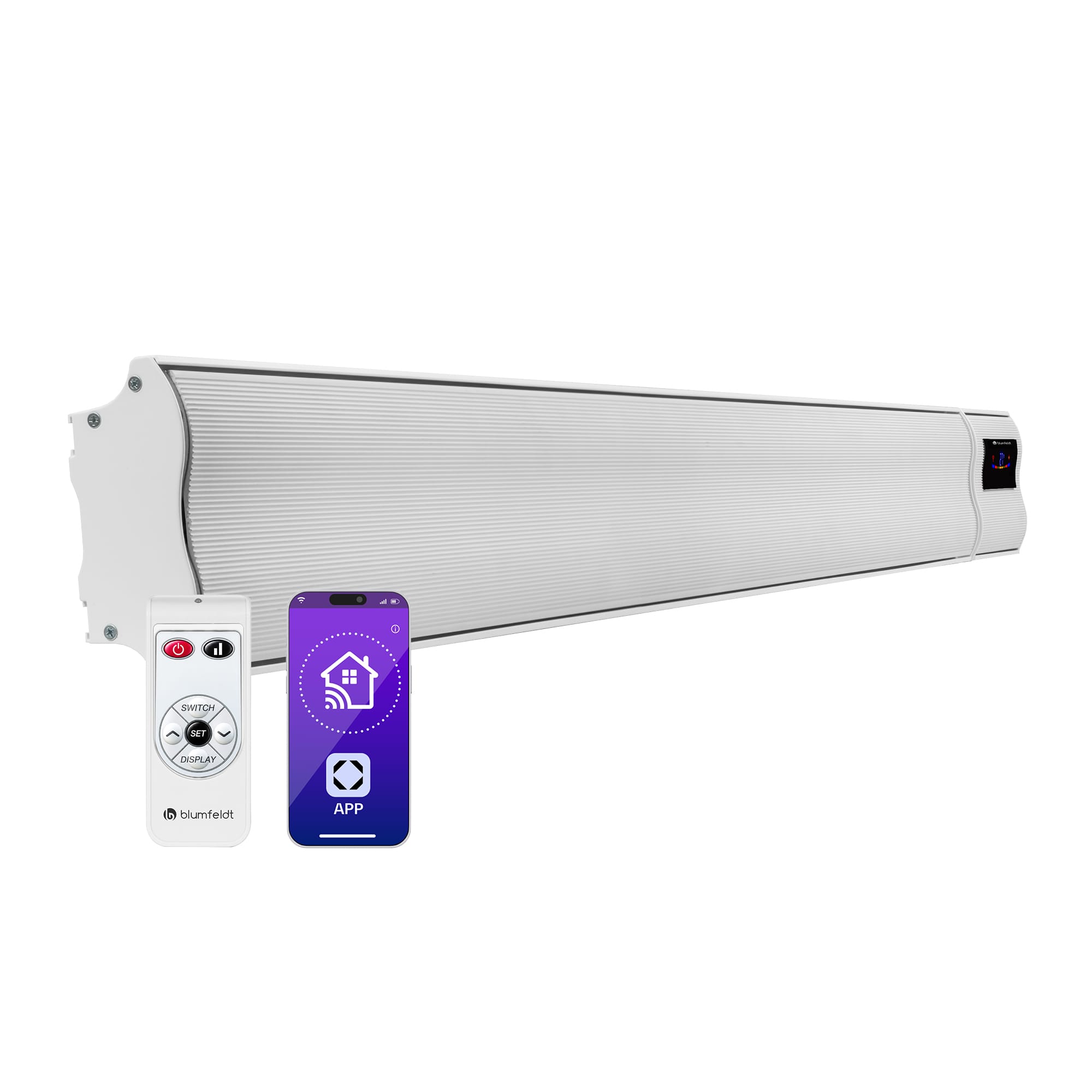 Blumfeldt Cosmic Beam Smart 24, infračervený ohrievač, 2400 W, ovládanie cez aplikáciu, biely