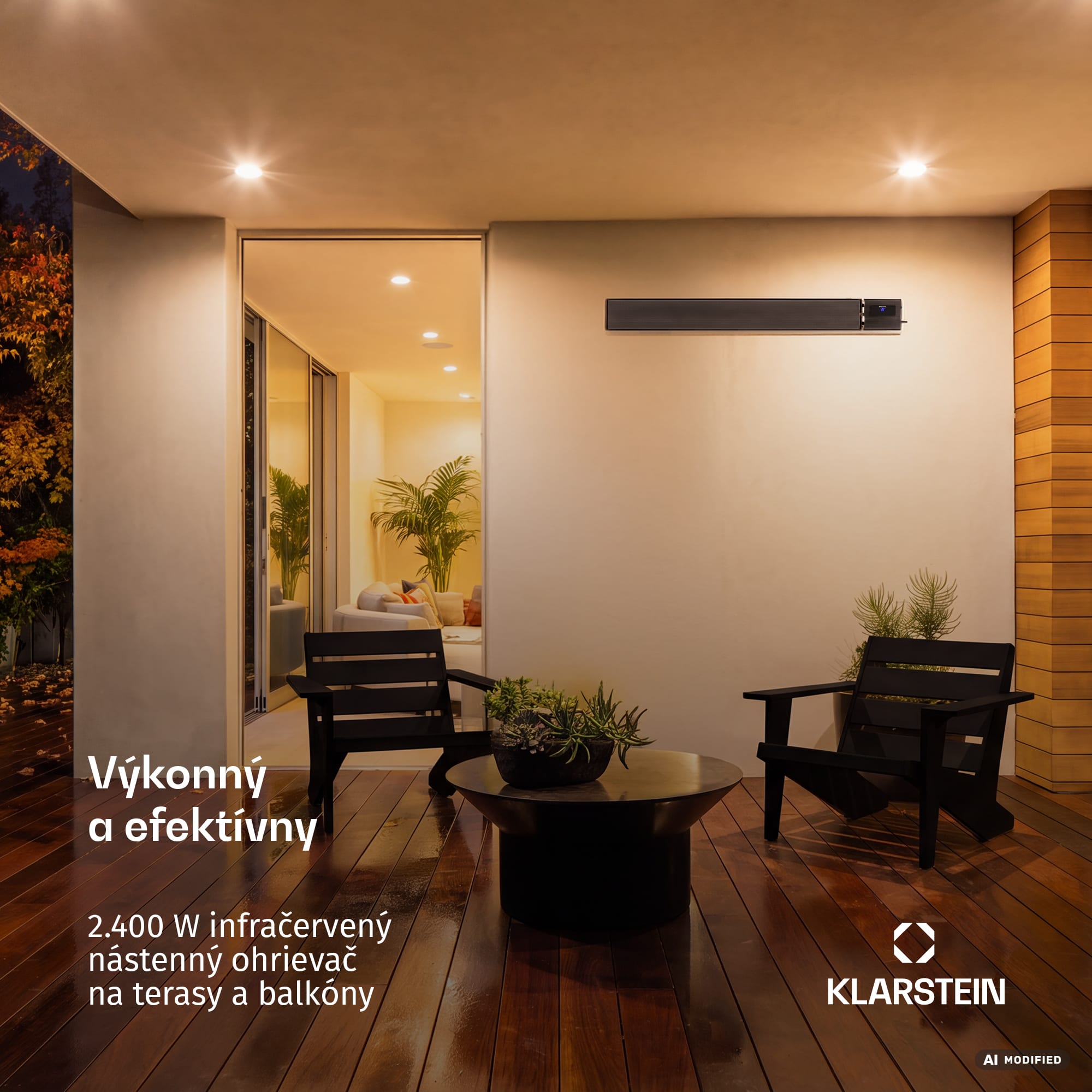Blumfeldt Cosmic Beam Smart 24, infračervený ohrievač, 2400 W, ovládanie cez aplikáciu, čierny – Obrázok 2