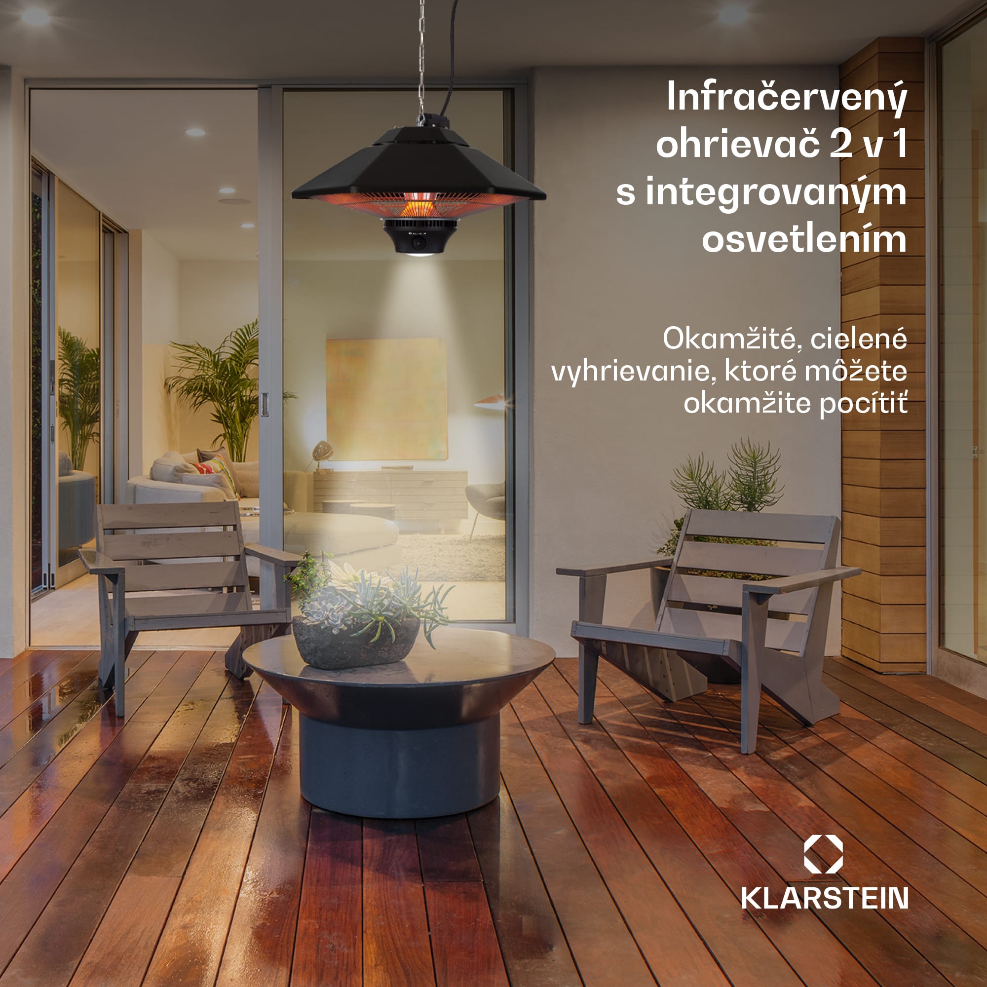 Blumfeldt Heat Hexa, infračervený ohrievač, 800/1200 W, halogén, IP34, LED, čierny – Obrázok 4