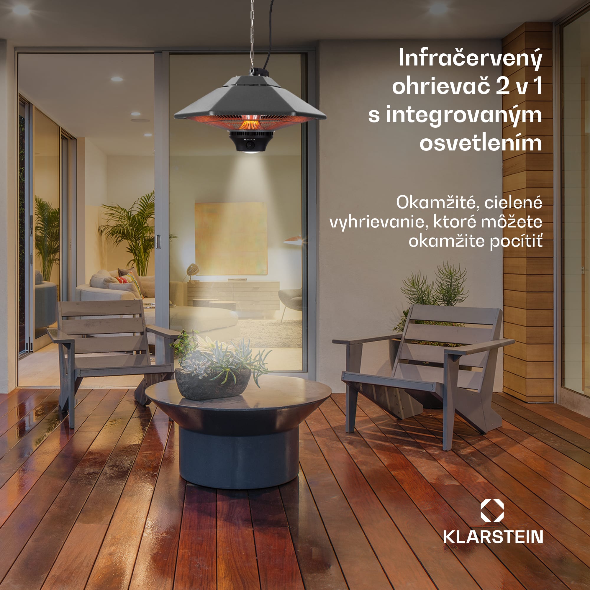 Blumfeldt Heat Hexa, infračervený ohrievač, 800/1200 W, halogén, IP34, LED, antracitový – Obrázok 4