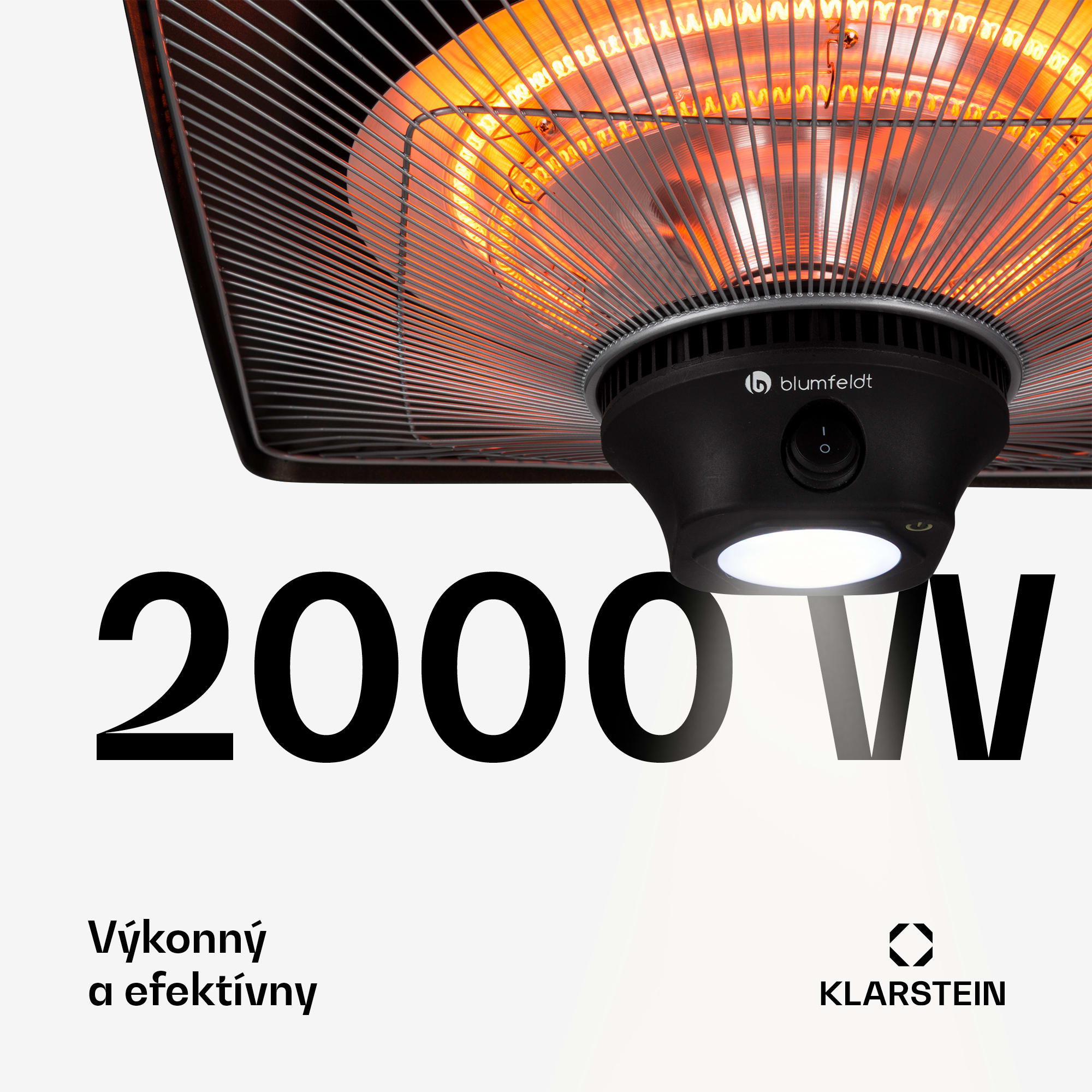 Blumfeldt Heat Hexa, infračervený ohrievač, 800/1200 W, halogén, IP34, LED, antracitový – Obrázok 5