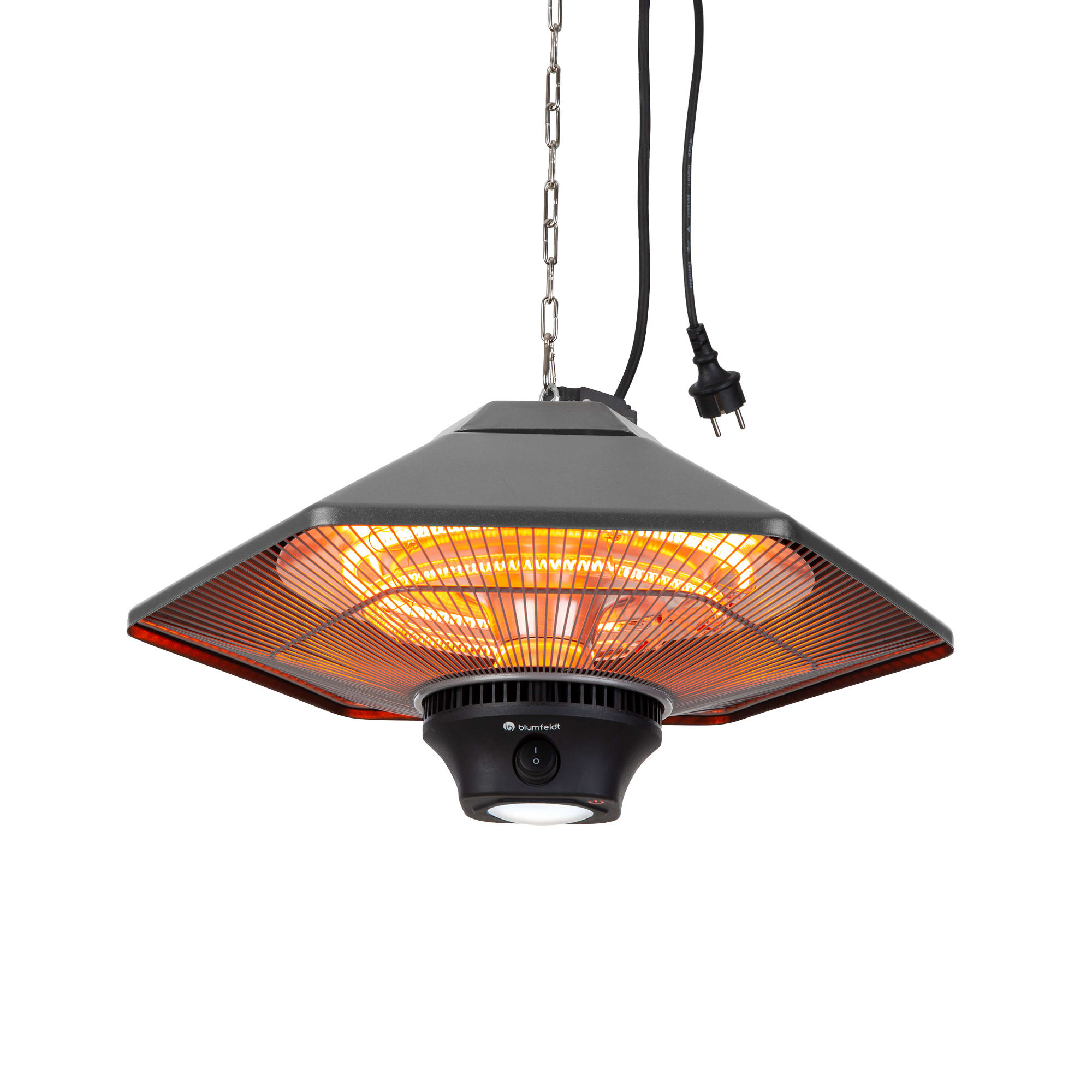 Blumfeldt Heat Hexa, infračervený ohrievač, 800/1200 W, halogén, IP34, LED, antracitový