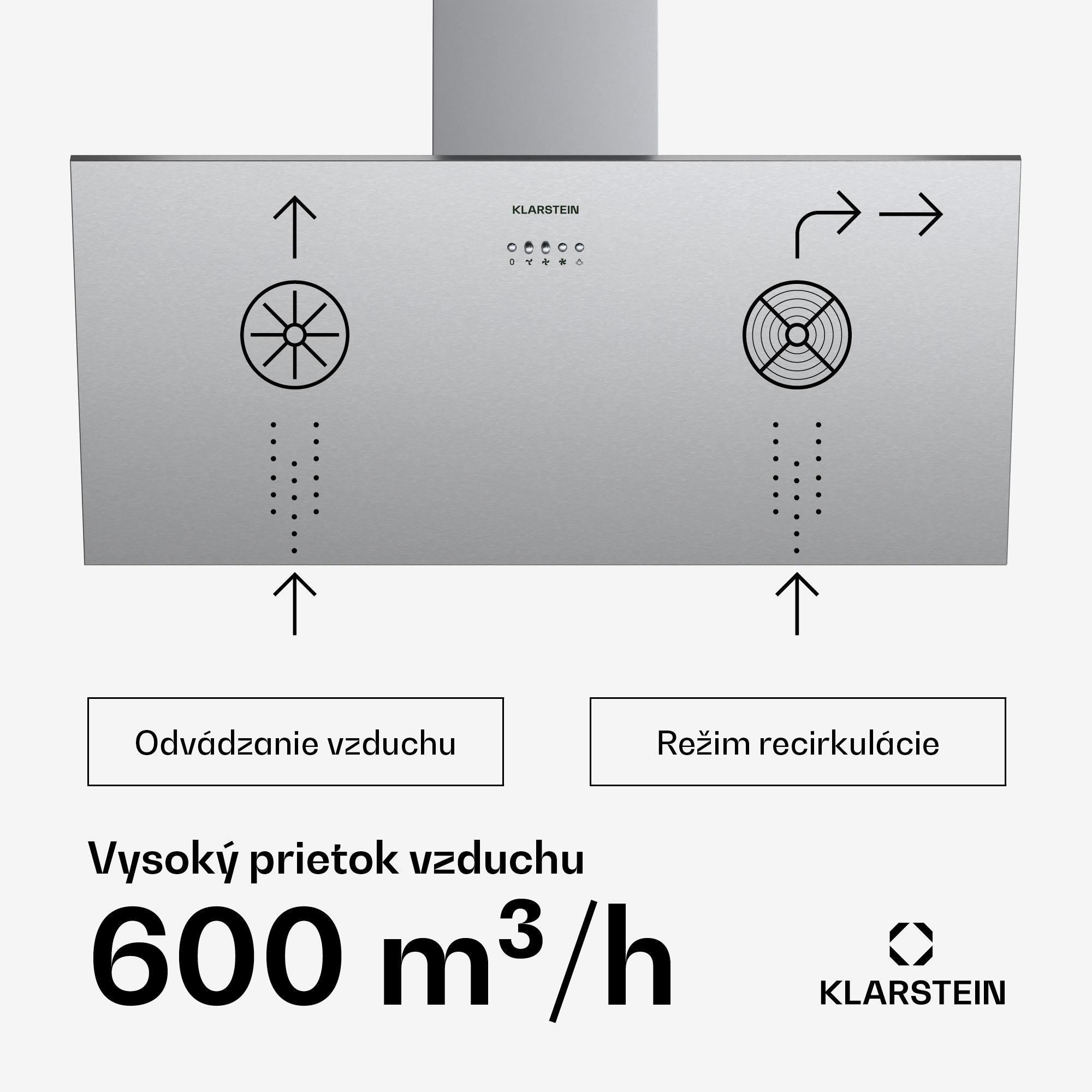 Klarstein Silver Lining 90 digestor 90 cm 542 m³/h EEK A nehrdzavejúca oceľ – Obrázok 3