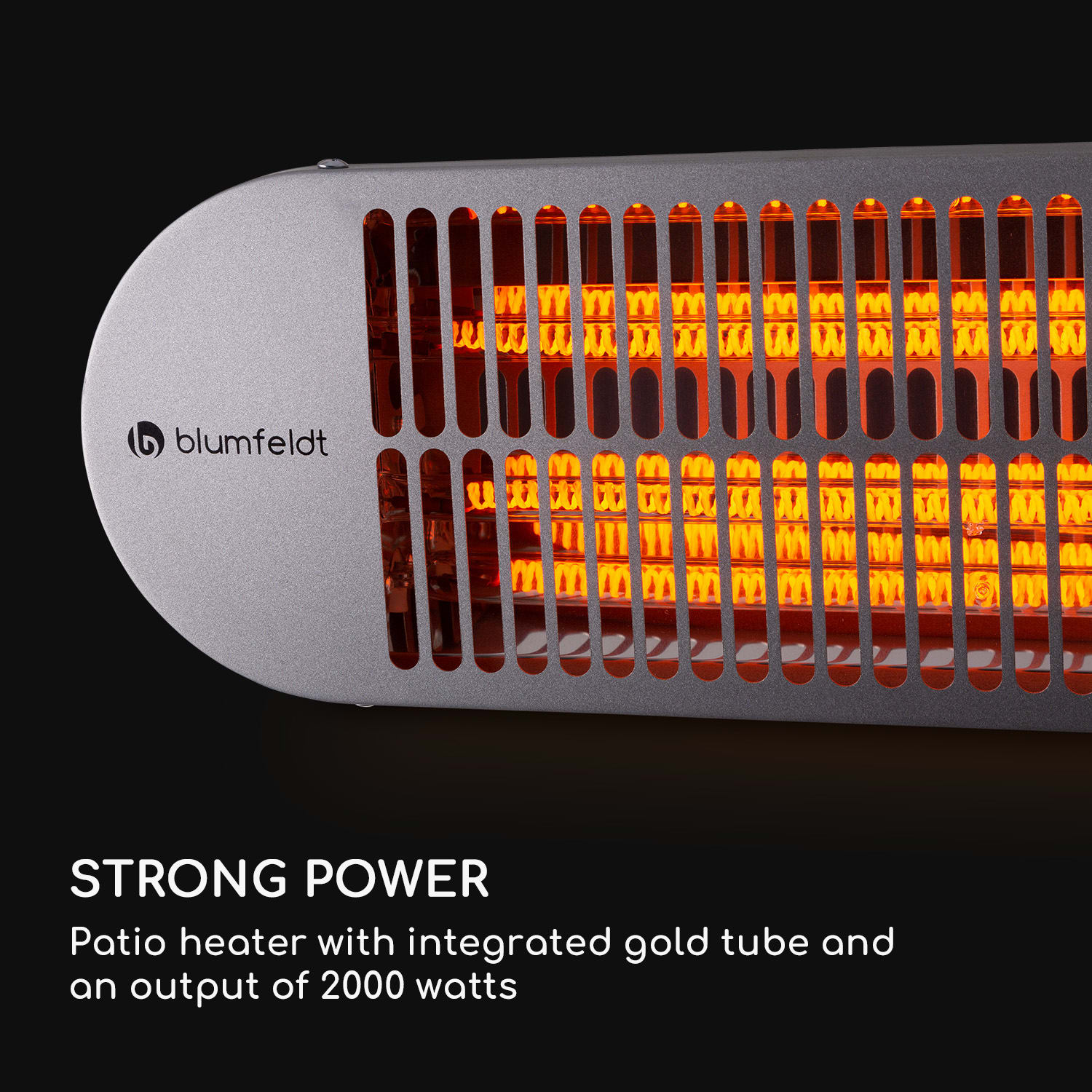Blumfeldt Gold Bar 2000 Swing, infračervený ohrievač, 2000W, 60°, oscilácia – Obrázok 5