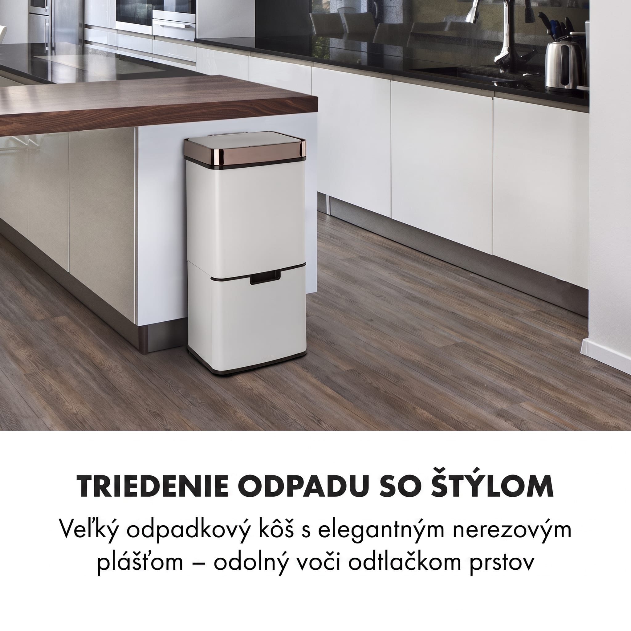 Klarstein Royal Trash Rose Gold, odpadkový kôš so senzorom, 72 l, ušľachtilá oceľ, ružovozlatá – Obrázok 2