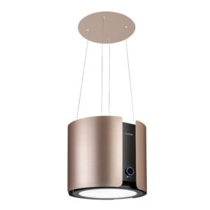 Klarstein Skyfall, digestor, 45 cm, ostrovčekový, 413 m³/h, LED, nehrdzavejúca oceľ, zlatý