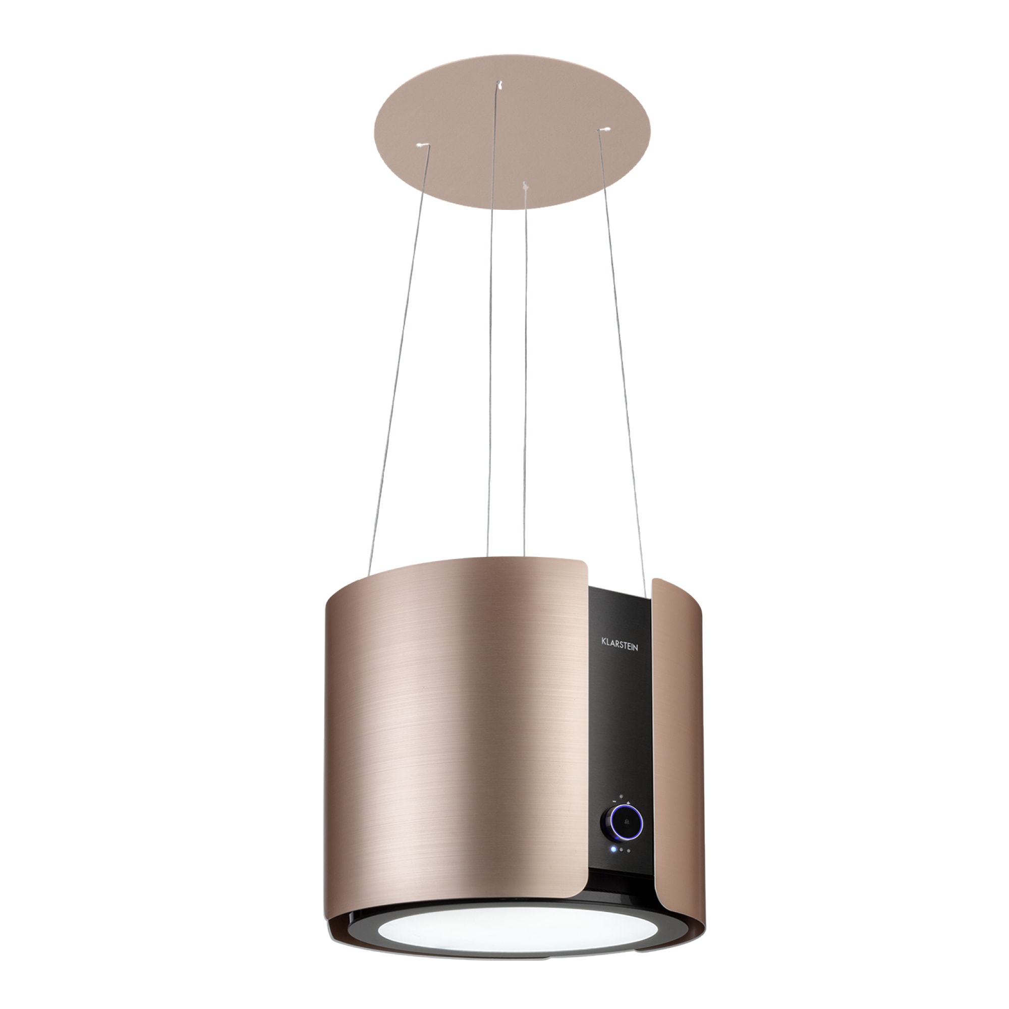 Klarstein Skyfall, digestor, 45 cm, ostrovčekový, 413 m³/h, LED, nehrdzavejúca oceľ, zlatý