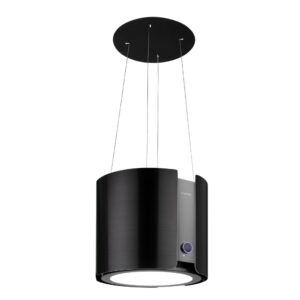 Klarstein Skyfall, digestor, 45 cm, ostrovčekový, 413 m³/h, LED, nehrdzavejúca oceľ, čierny