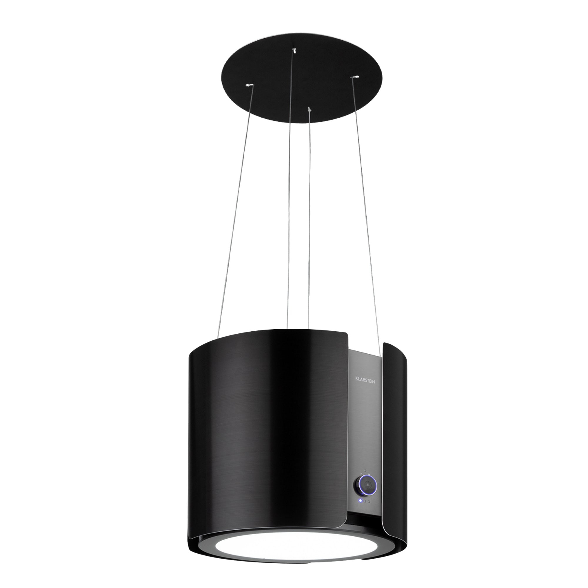 Klarstein Skyfall, digestor, 45 cm, ostrovčekový, 413 m³/h, LED, nehrdzavejúca oceľ, čierny