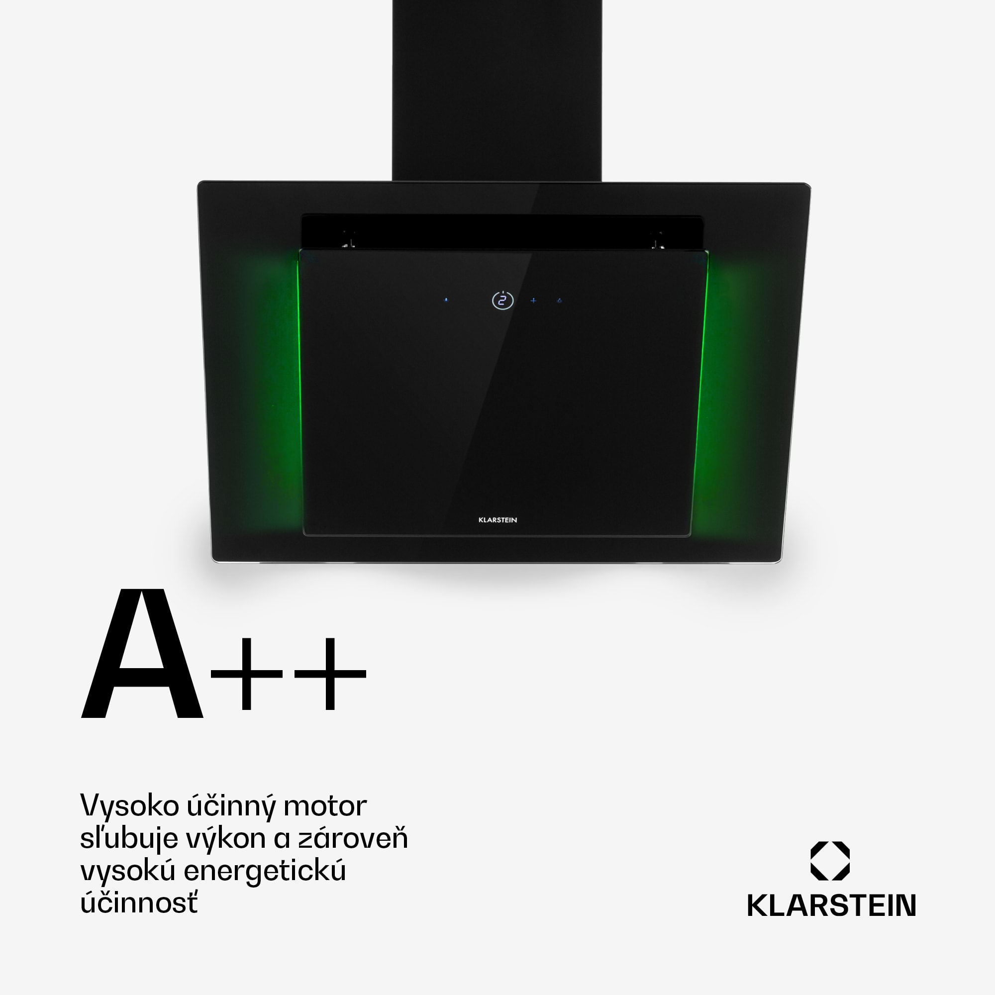 Klarstein Eleonora 60, digestor, 60 cm, nastenný, 424 m³/h, dotykový panel, LED, A++, čierny – Obrázok 3