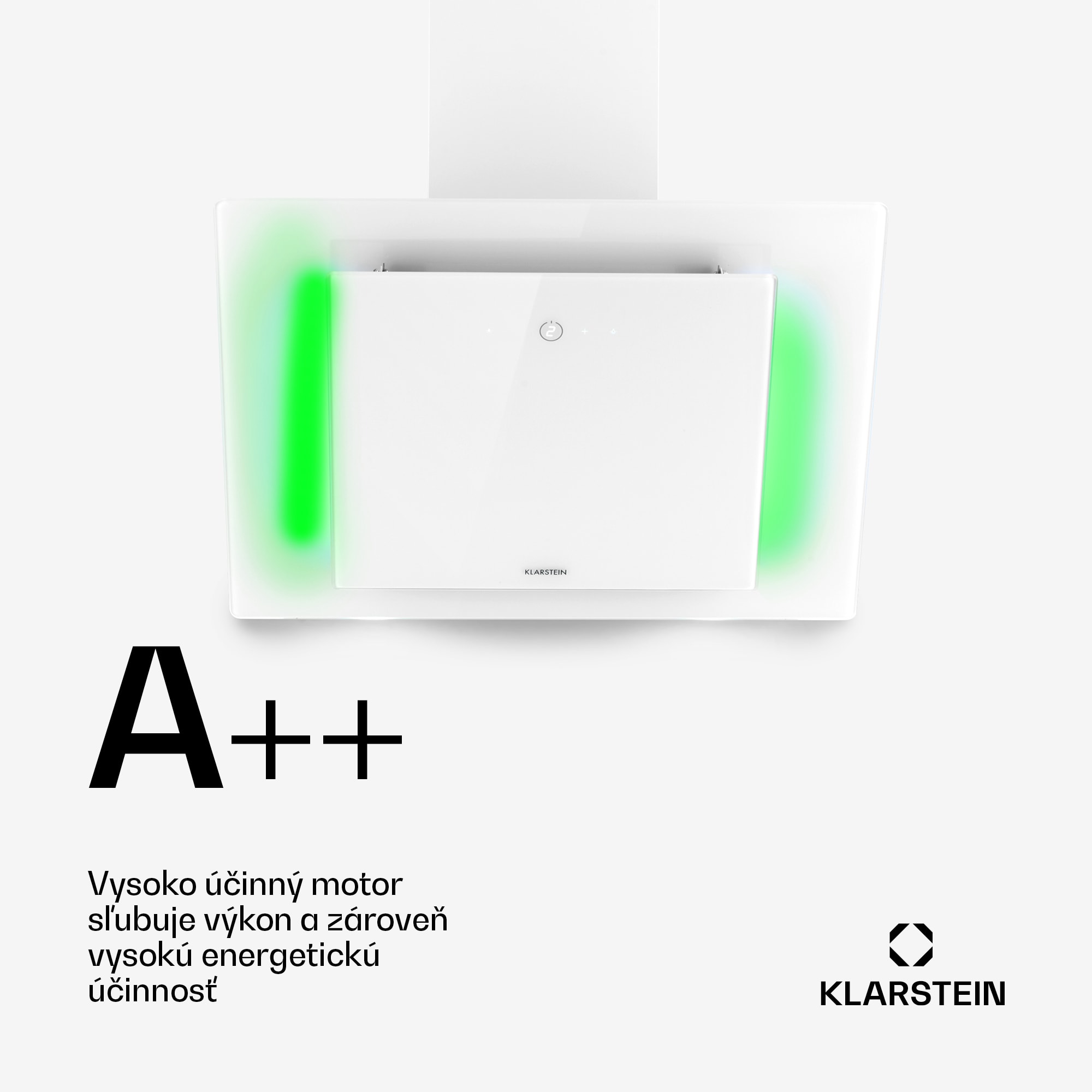 Klarstein Eleonora 60, digestor, 60 cm, nastenný, 424 m³/h, dotykový panel, LED, A++, biely – Obrázok 3