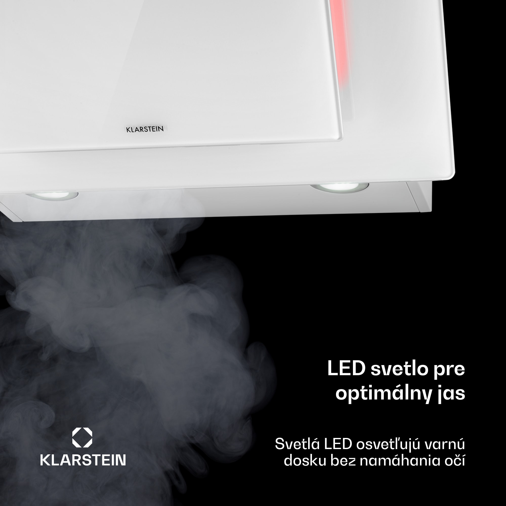 Klarstein Eleonora 60, digestor, 60 cm, nastenný, 424 m³/h, dotykový panel, LED, A++, biely – Obrázok 5