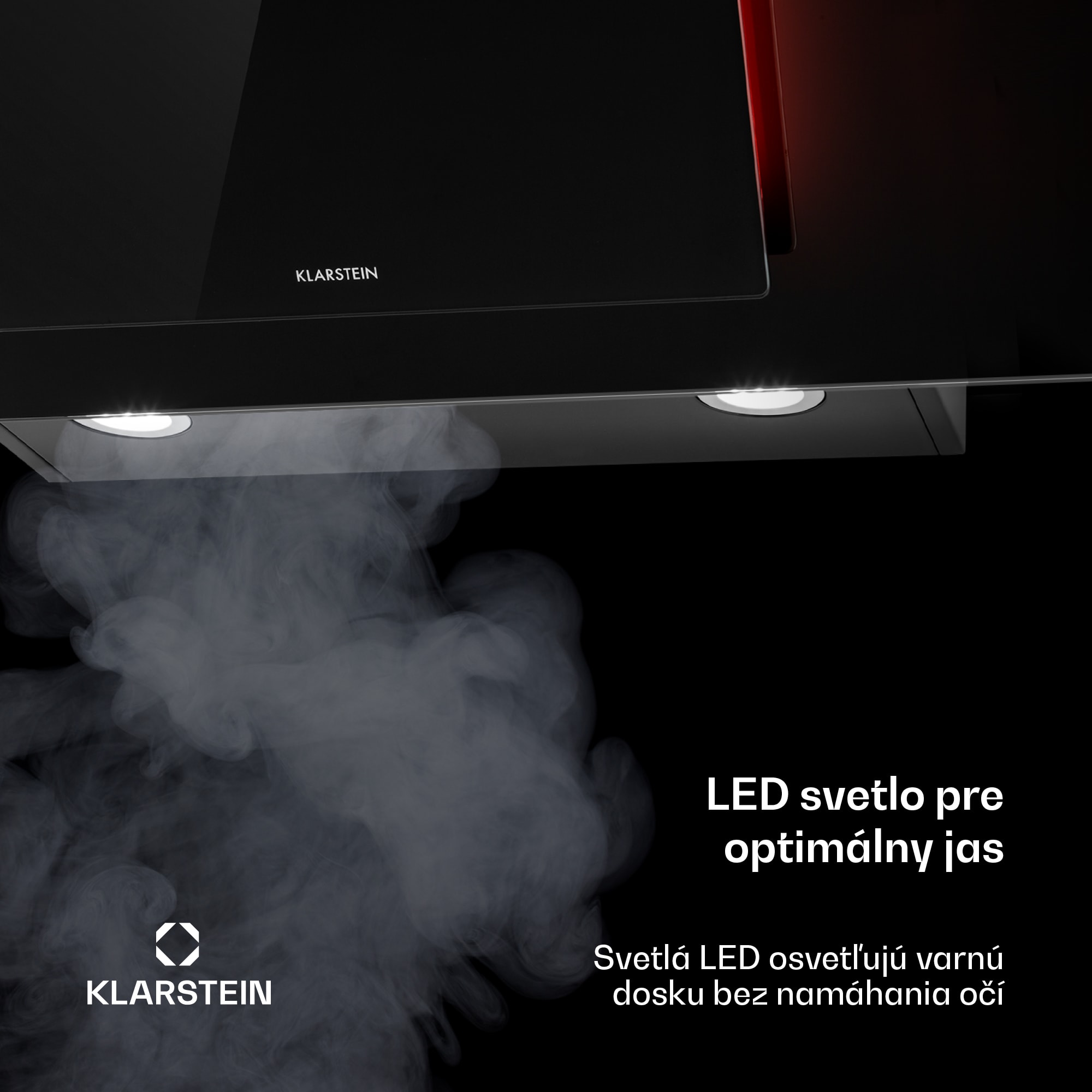 Klarstein Eleonora 90, digestor, 90 cm, nastenný, 420 m³/h, dotykový panel, LED, A++, čierny – Obrázok 5