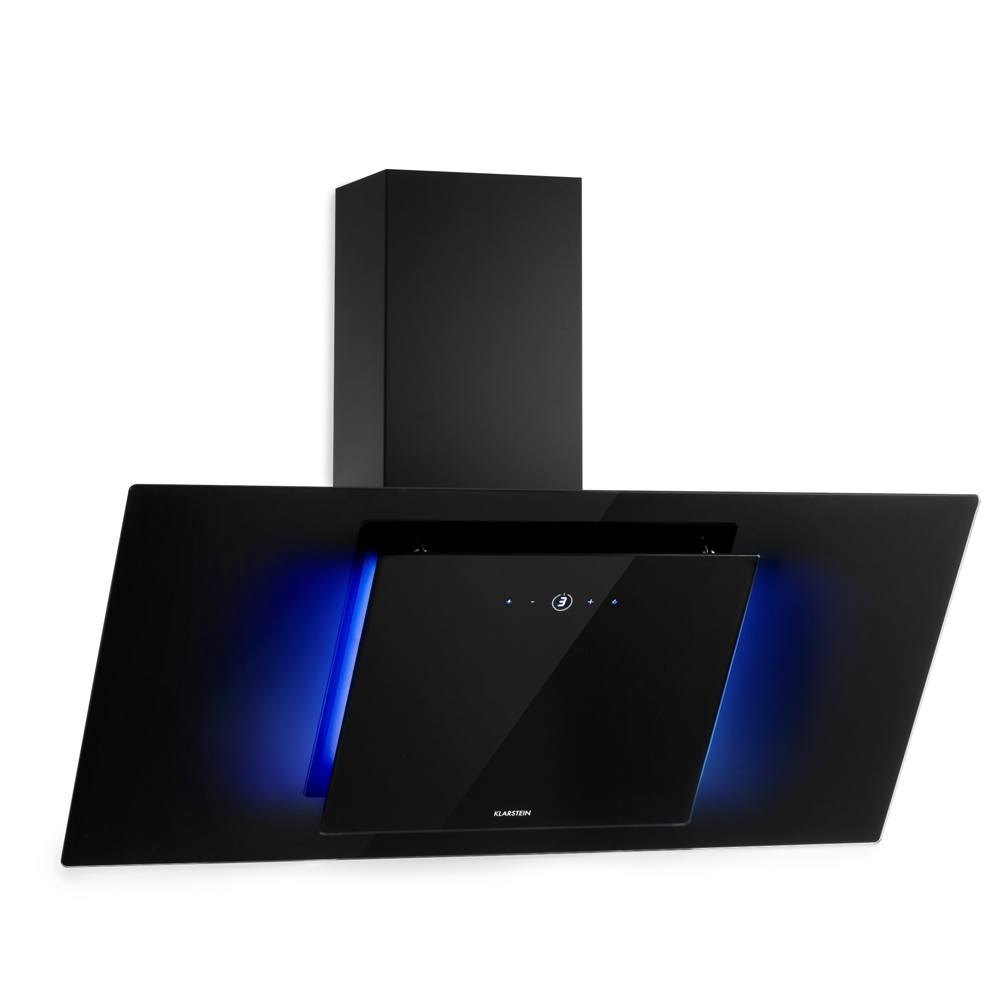 Klarstein Eleonora 90, digestor, 90 cm, nastenný, 420 m³/h, dotykový panel, LED, A++, čierny