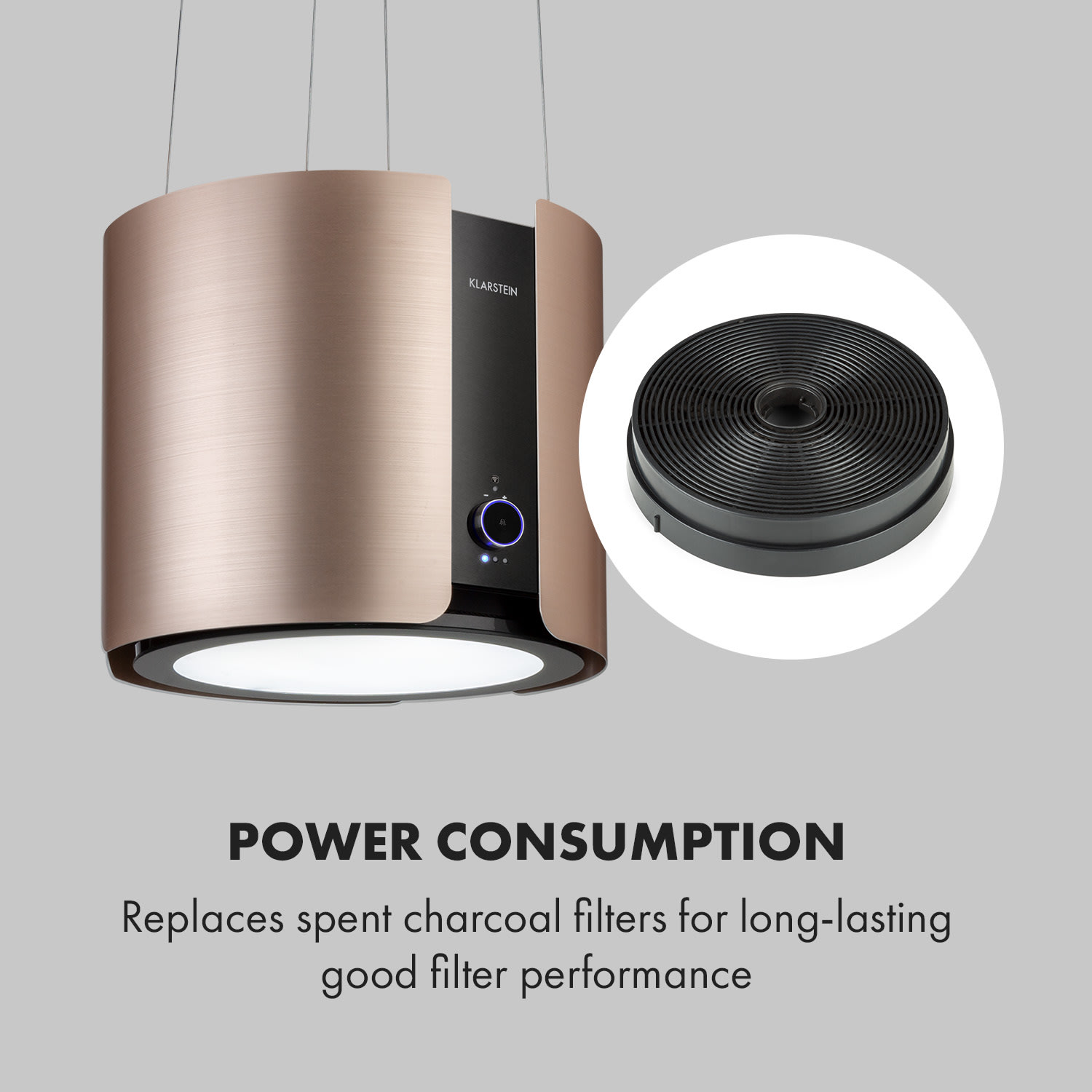 Klarstein Skyfall Smart, filter s aktívnym uhlím, ø 17,5cm, 1 kus, náhradný filter, príslušenstvo – Obrázok 2