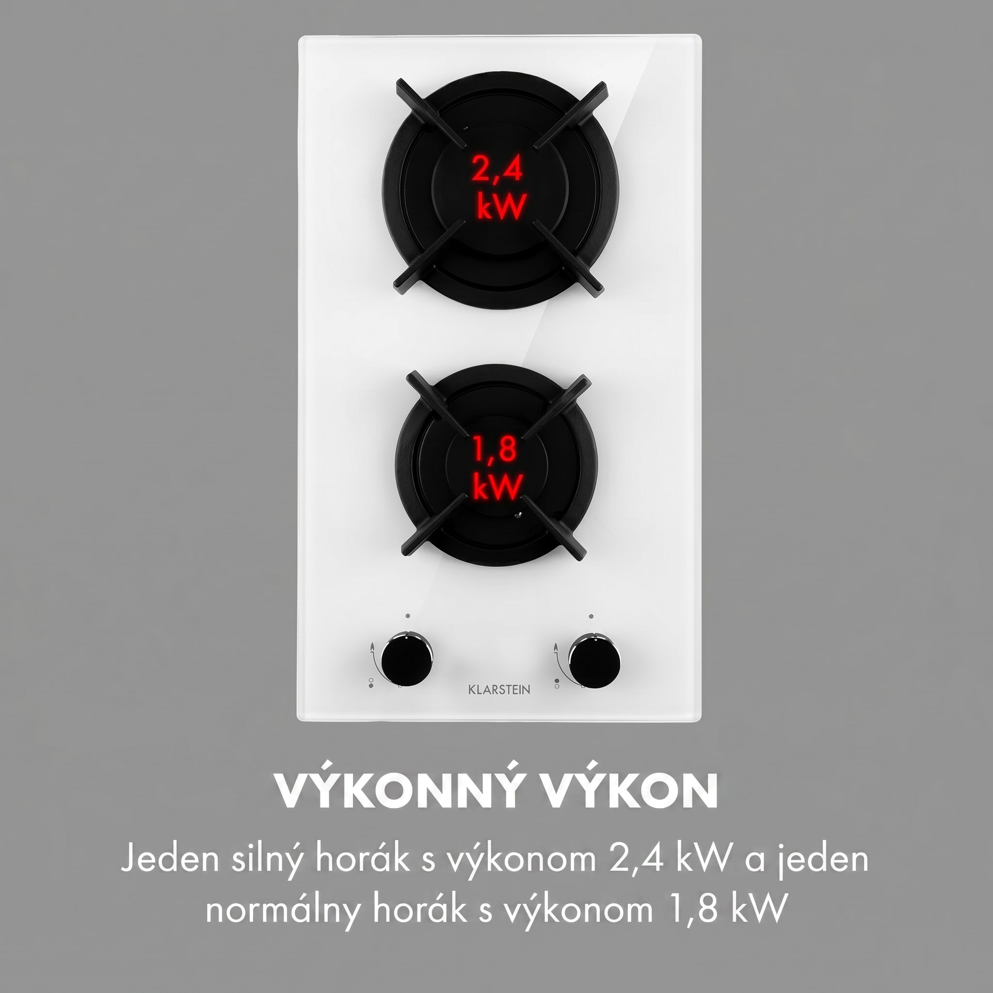 Klarstein Goldflame Domino, plynová varná doska, 2 mosadzné horáky, sklokeramika – Obrázok 5