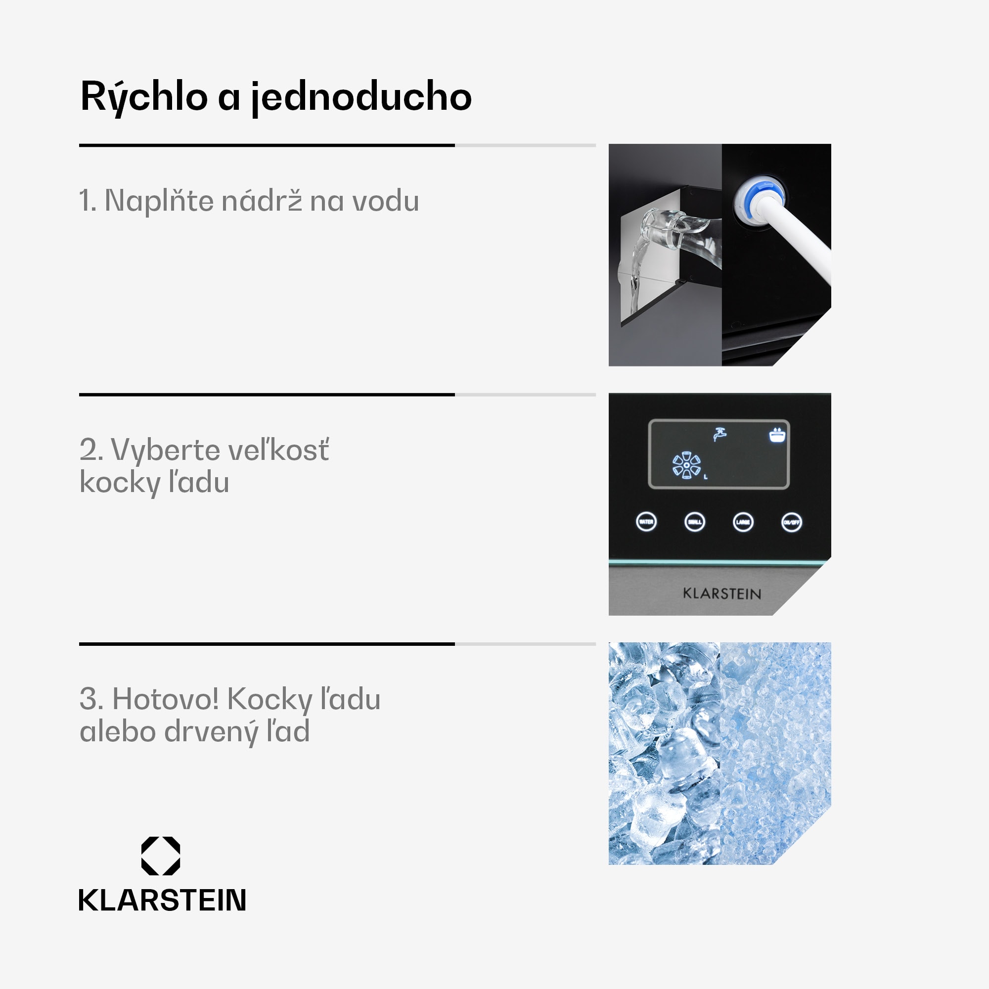 Klarstein Eiszeit Crush, výrobník ľadu, 2 veľkosti, drvený ľad – Obrázok 3