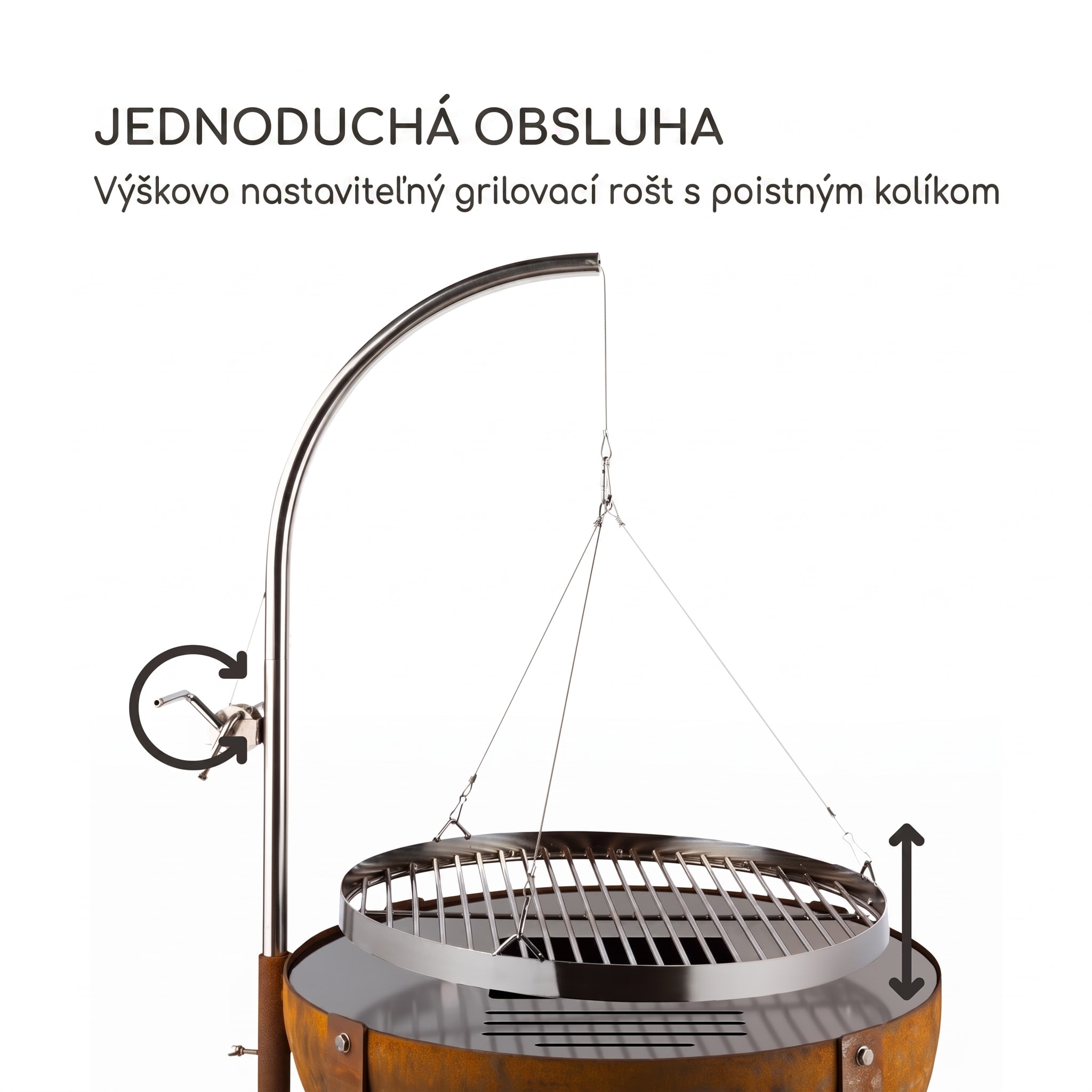 Blumfeldt Blum Fire Globe, ohnisko s grilom, Ø 60 cm, oceľ – Obrázok 4