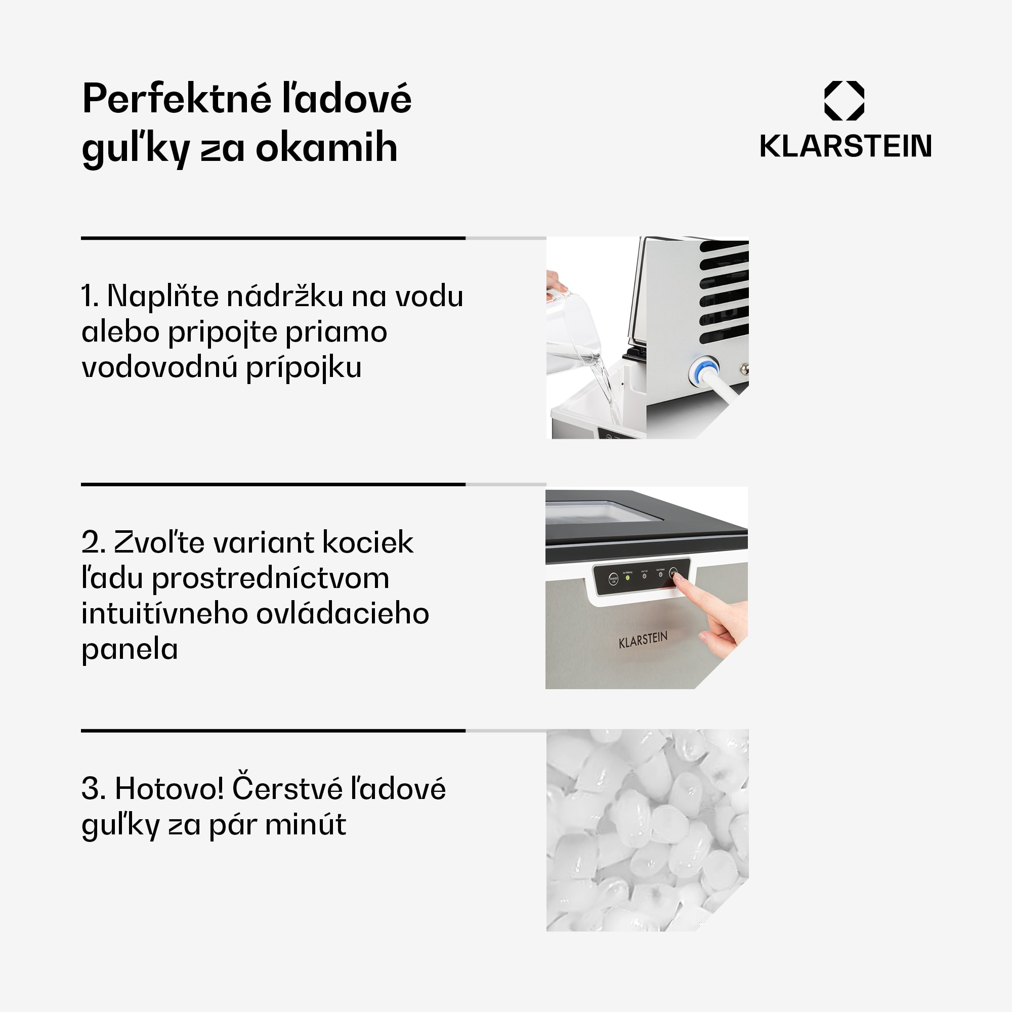 Klarstein Icefestival Bullet, výrobník ľadu, 195 W, nádrž 1,9 l, 20 kg/24 h – Obrázok 4