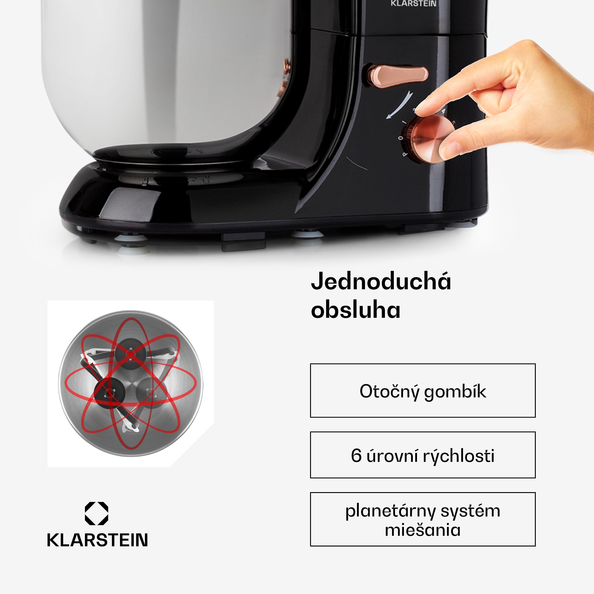 Klarstein Lucia Elegance, kuchynský robot, mixér, mlynček na mäso, 1800 W, bez BPA – Obrázok 5