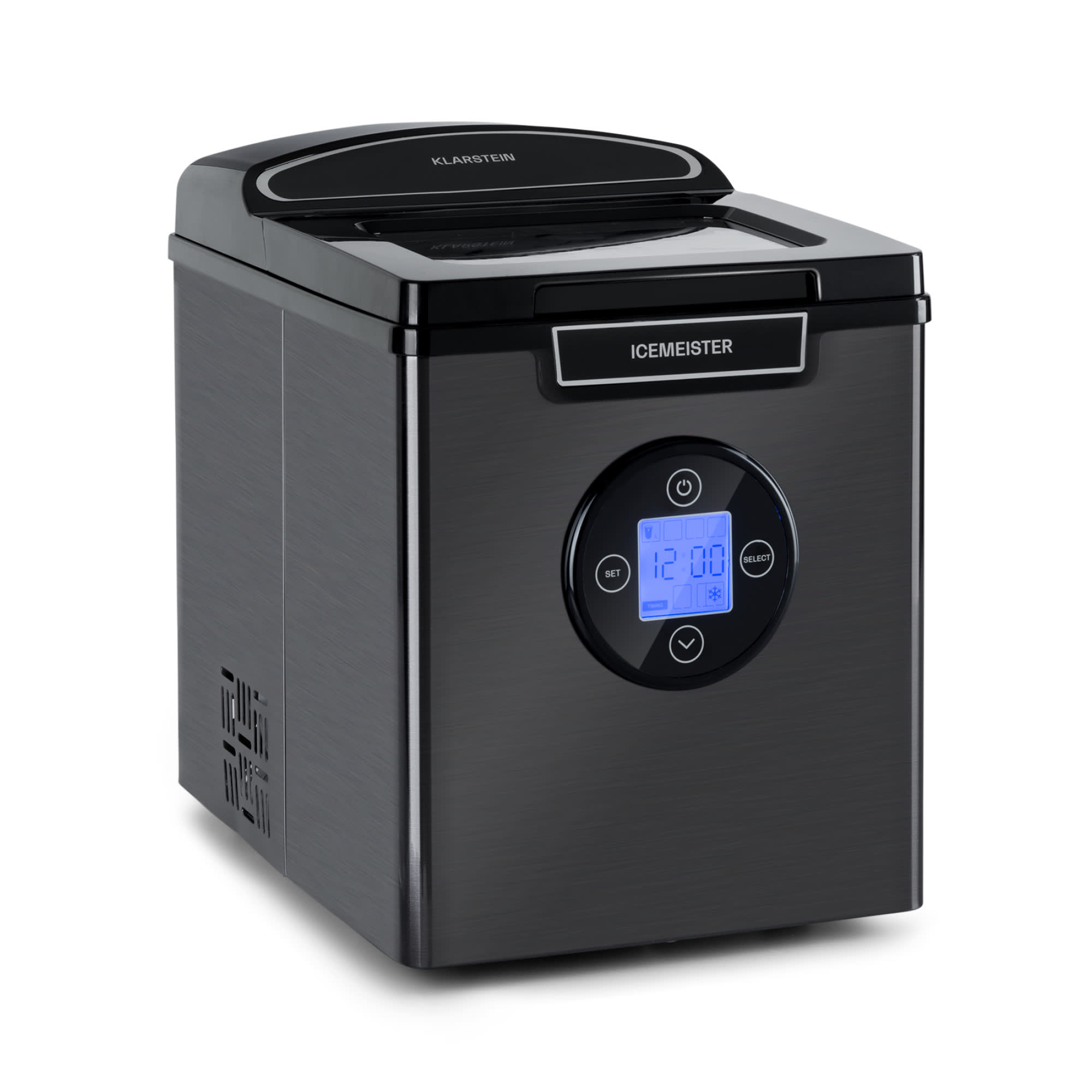 Klarstein Icemeister 2G, výrobník ľadu, 12 kg/24 h, LCD displej, nehrdzavejúca oceľ