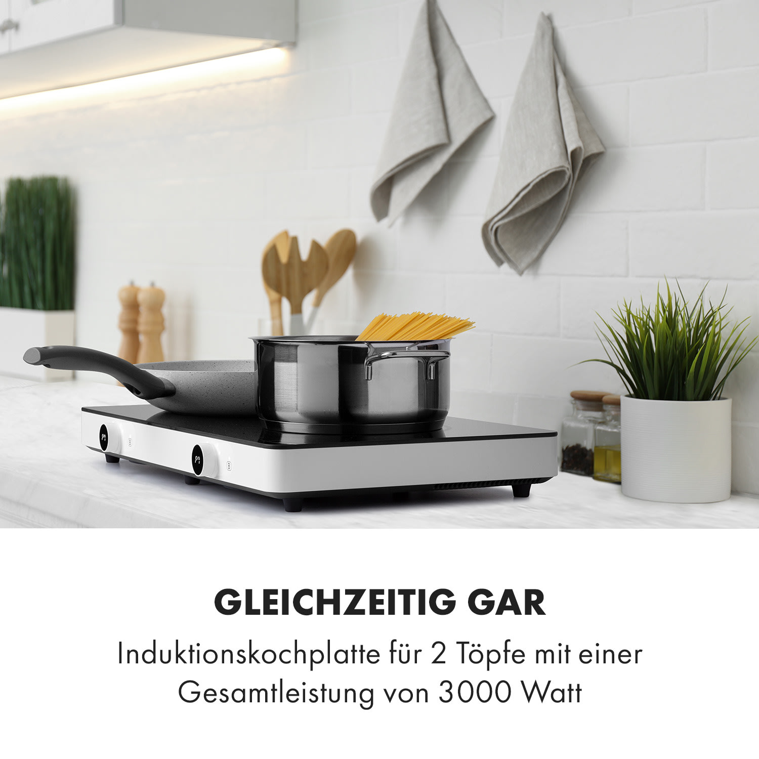 Klarstein FutureChef, indukčná varná doska, 3000 W, 2 zóny – Obrázok 2