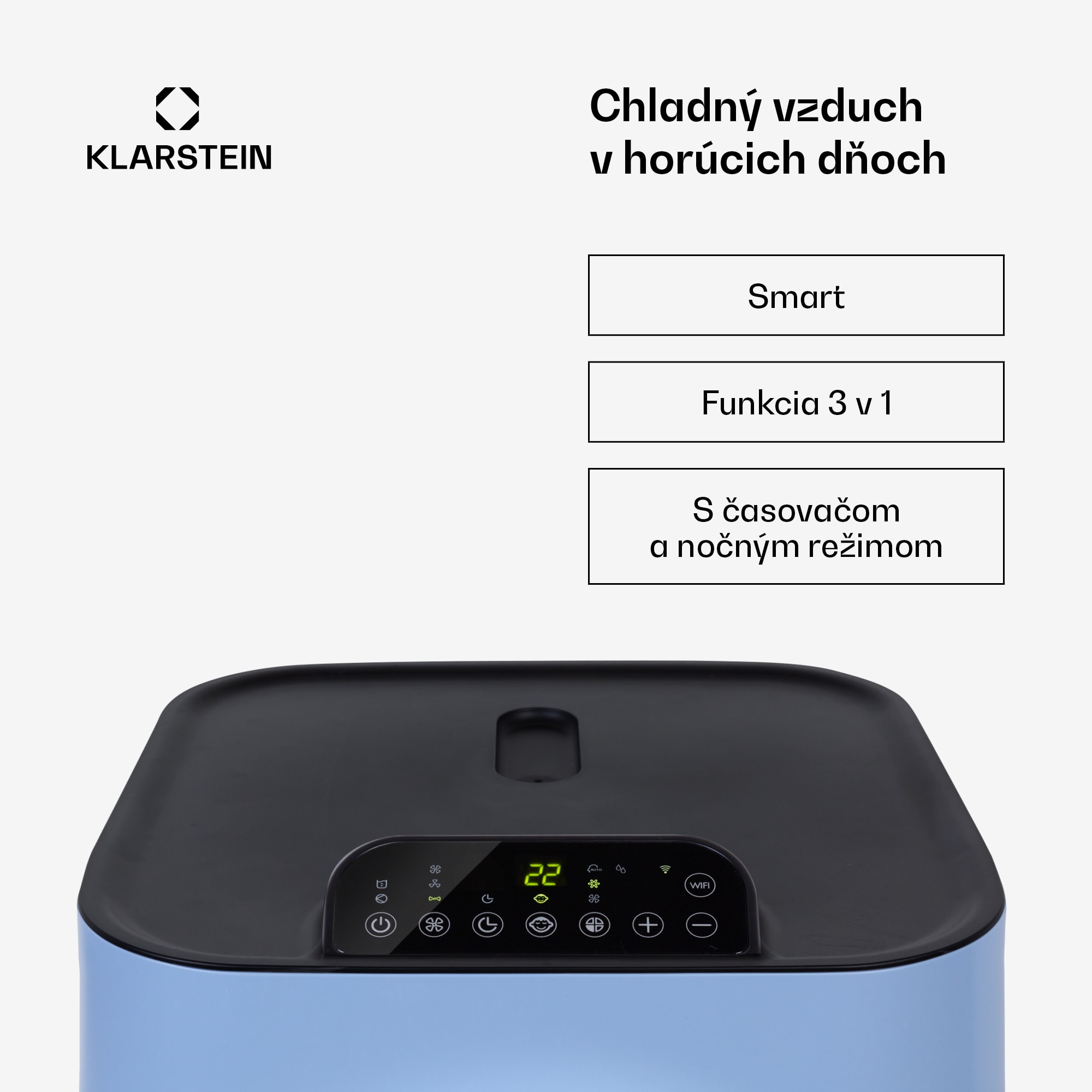 Klarstein Kraftwerk Smart 10K, mobilná klimatizácia 3 v 1, 10 000 BTU, ovládanie cez aplikáciu, diaľkový ovládač – Obrázok 2
