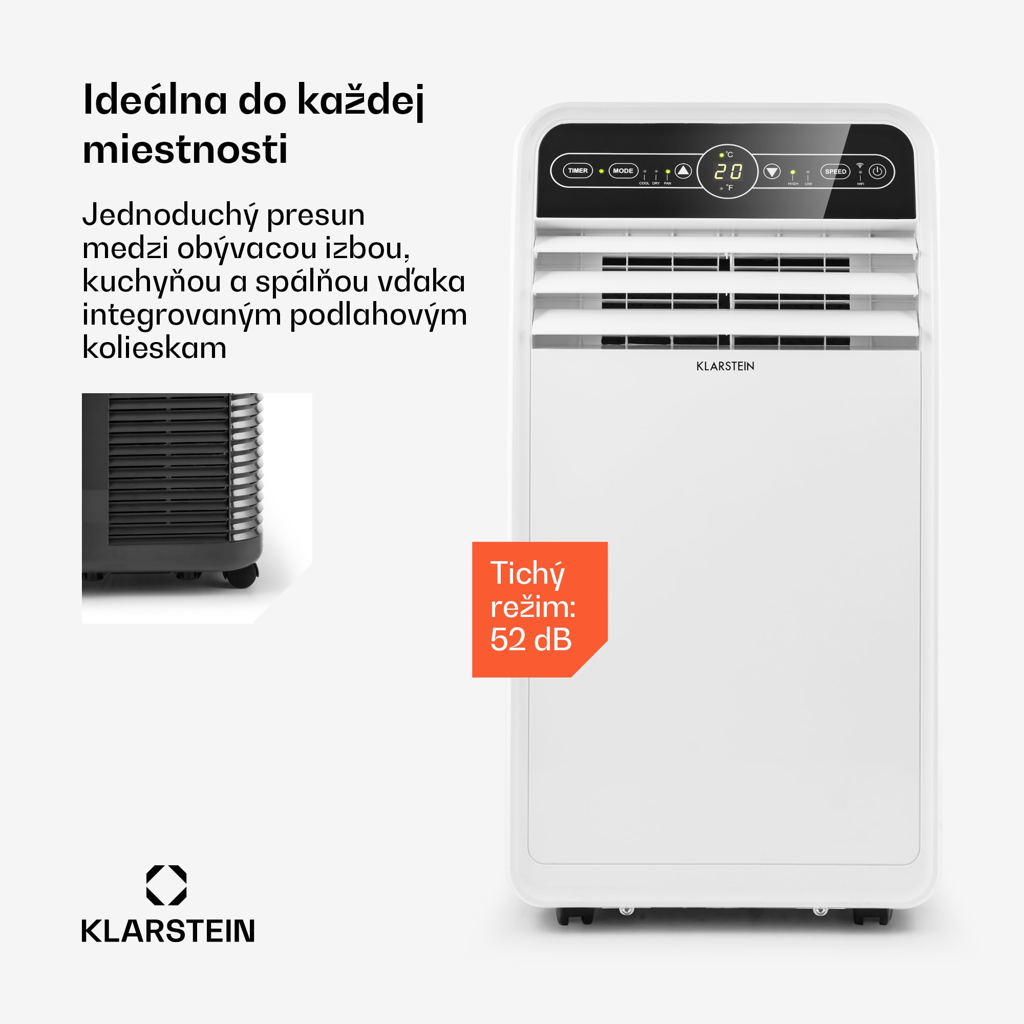 Klarstein Metrobreeze New York Smart 7k, mobilná klimatizácia, 7000 BTU/2,1 kW, A, diaľkový ovládač – Obrázok 4