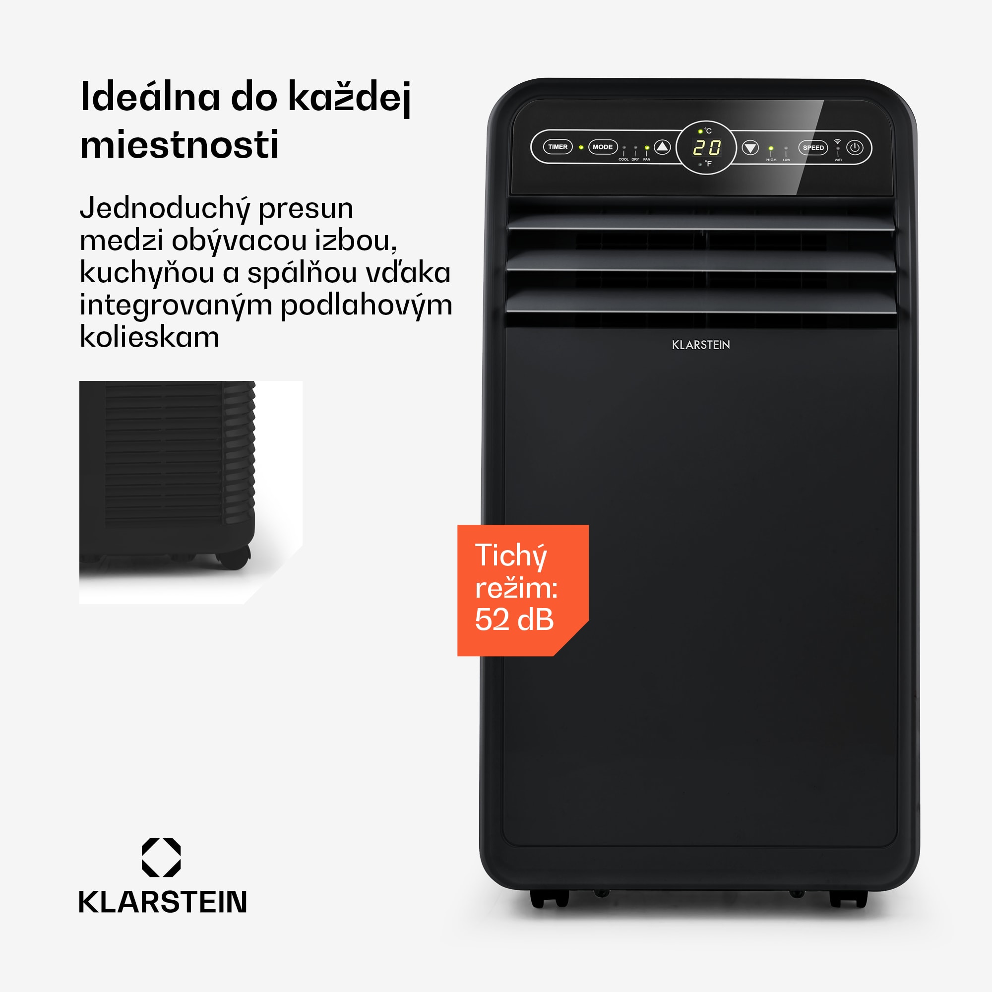 Klarstein Metrobreeze New York Smart 7k, mobilná klimatizácia, 7000 BTU/2,1 kW, A, diaľkový ovládač – Obrázok 4