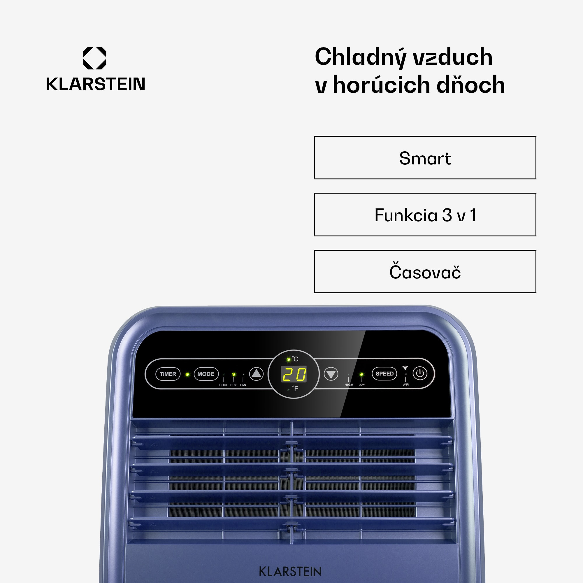 Klarstein Metrobreeze New York Smart 7k, mobilná klimatizácia, 7000 BTU/2,1 kW, A, diaľkový ovládač – Obrázok 2