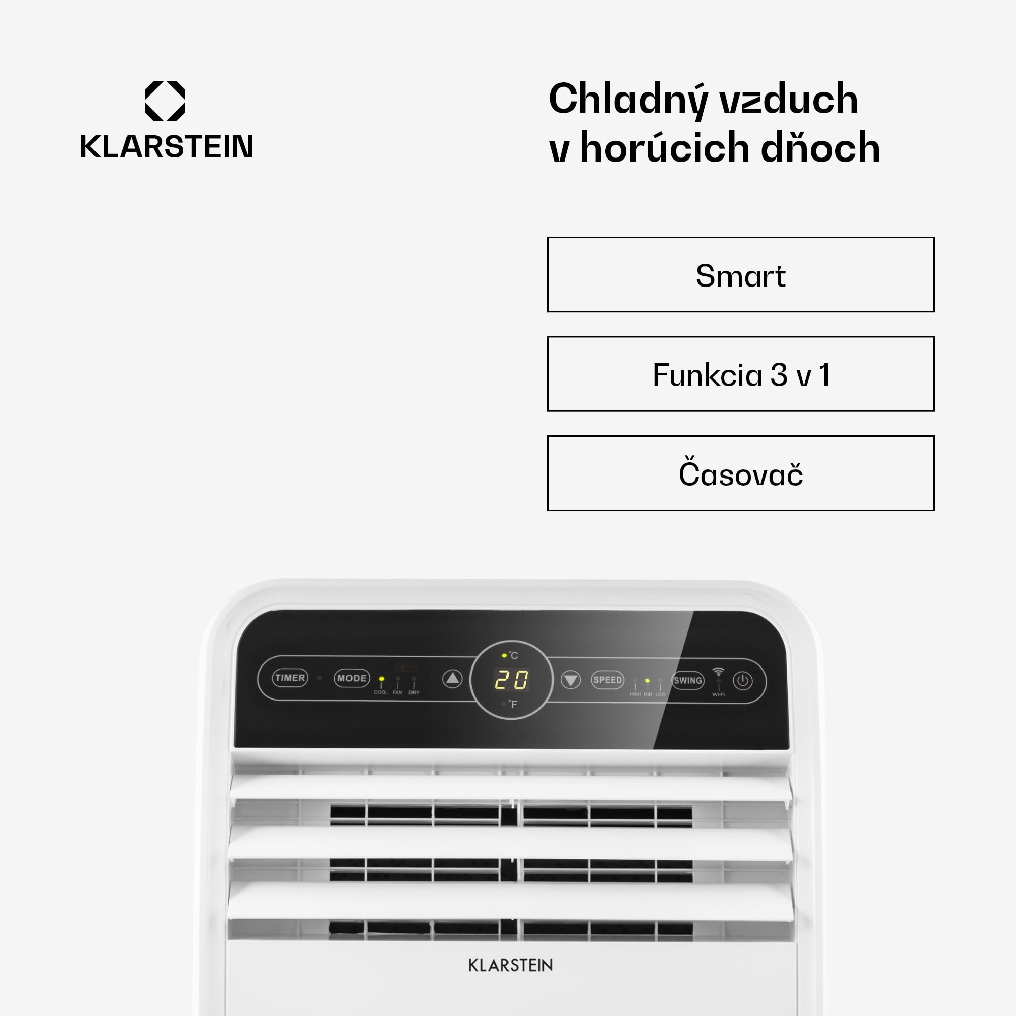 Klarstein Metrobreeze New York Smart 12k, mobilná klimatizácia, 12000 BTU/3,5 kW, A, diaľkový ovládač – Obrázok 2