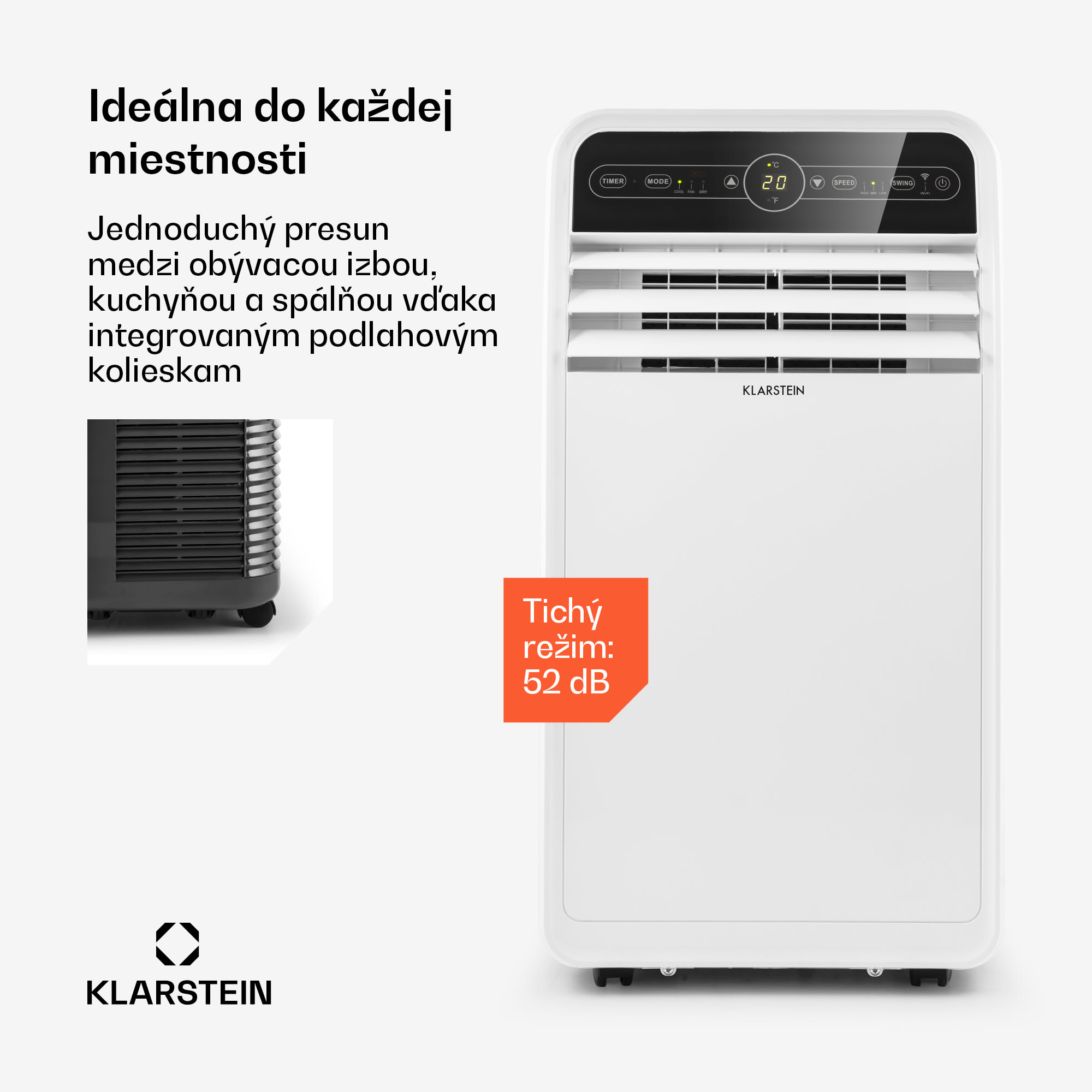 Klarstein Metrobreeze New York Smart 12k, mobilná klimatizácia, 12000 BTU/3,5 kW, A, diaľkový ovládač – Obrázok 4