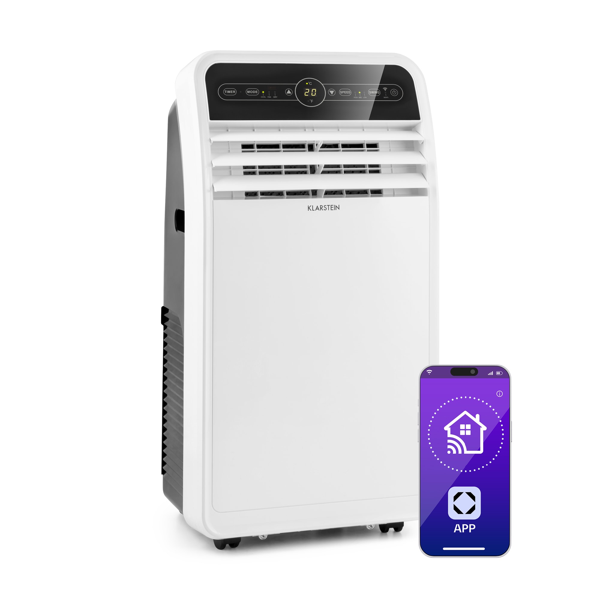 Klarstein Metrobreeze New York Smart 12k, mobilná klimatizácia, 12000 BTU/3,5 kW, A, diaľkový ovládač