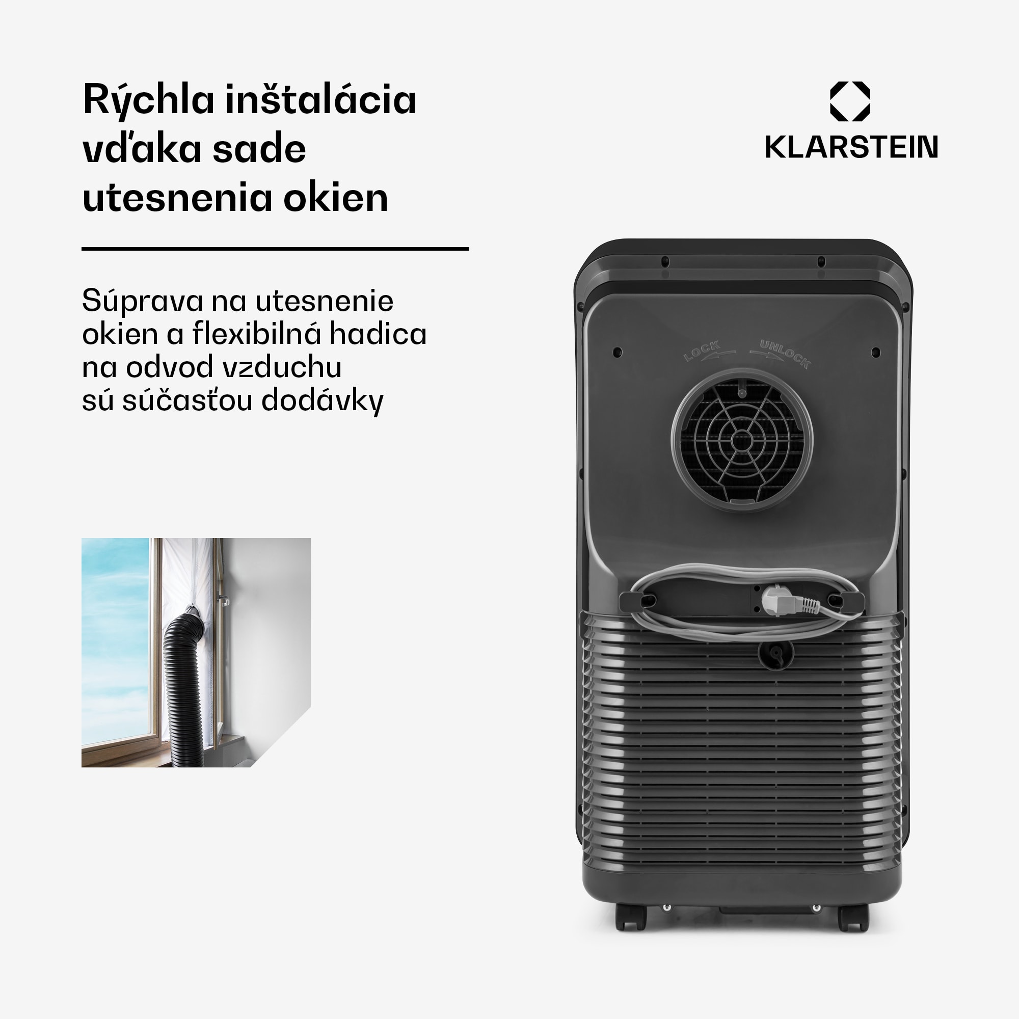 Klarstein Metrobreeze New York Smart 12k, mobilná klimatizácia, 12 000 BTU/3,5 kW, A, diaľkový ovládač – Obrázok 5