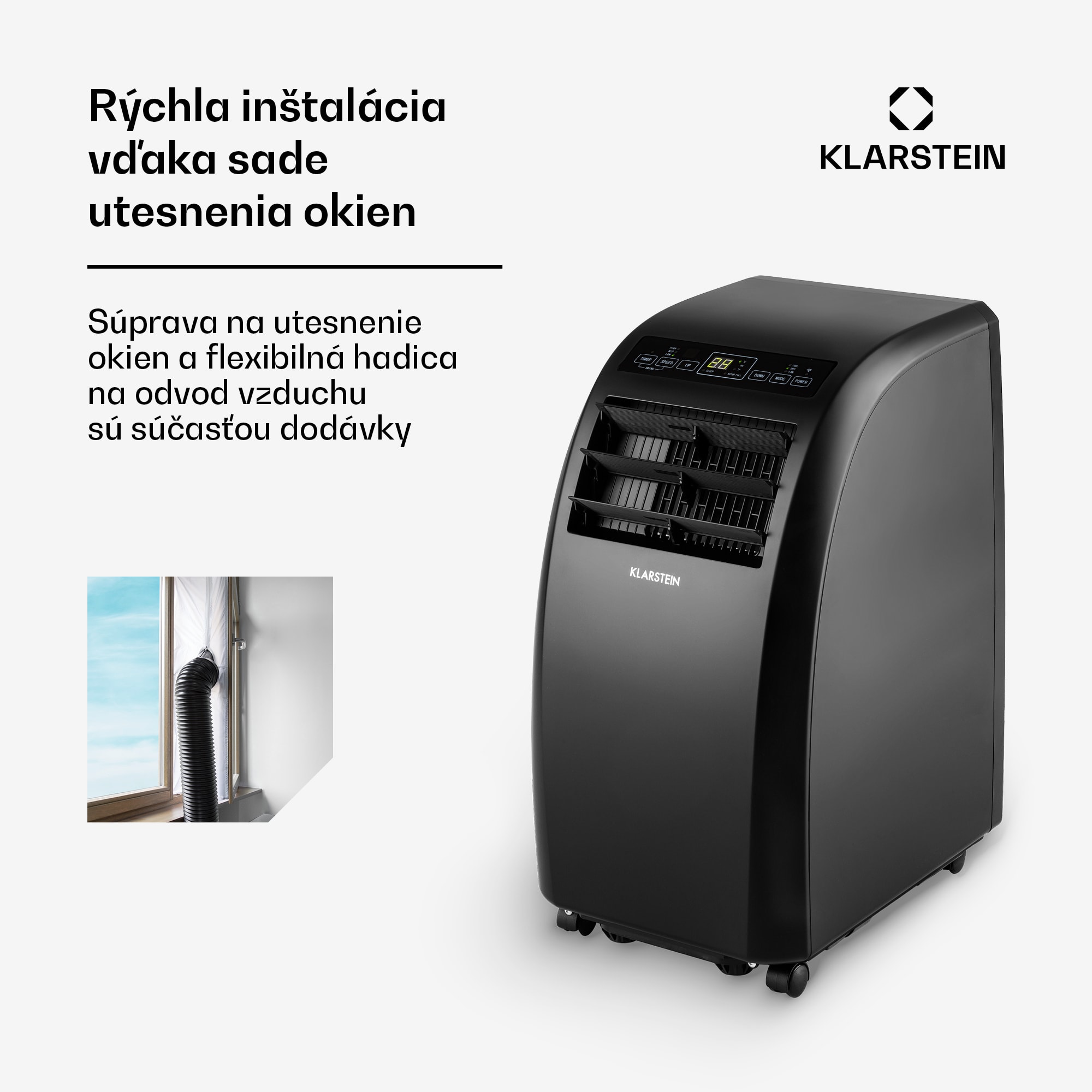Klarstein Metrobreeze Rom Smart, mobilná klimatizácia, 10 000 BTU, 3,0 kW, A, diaľkový ovládač – Obrázok 5