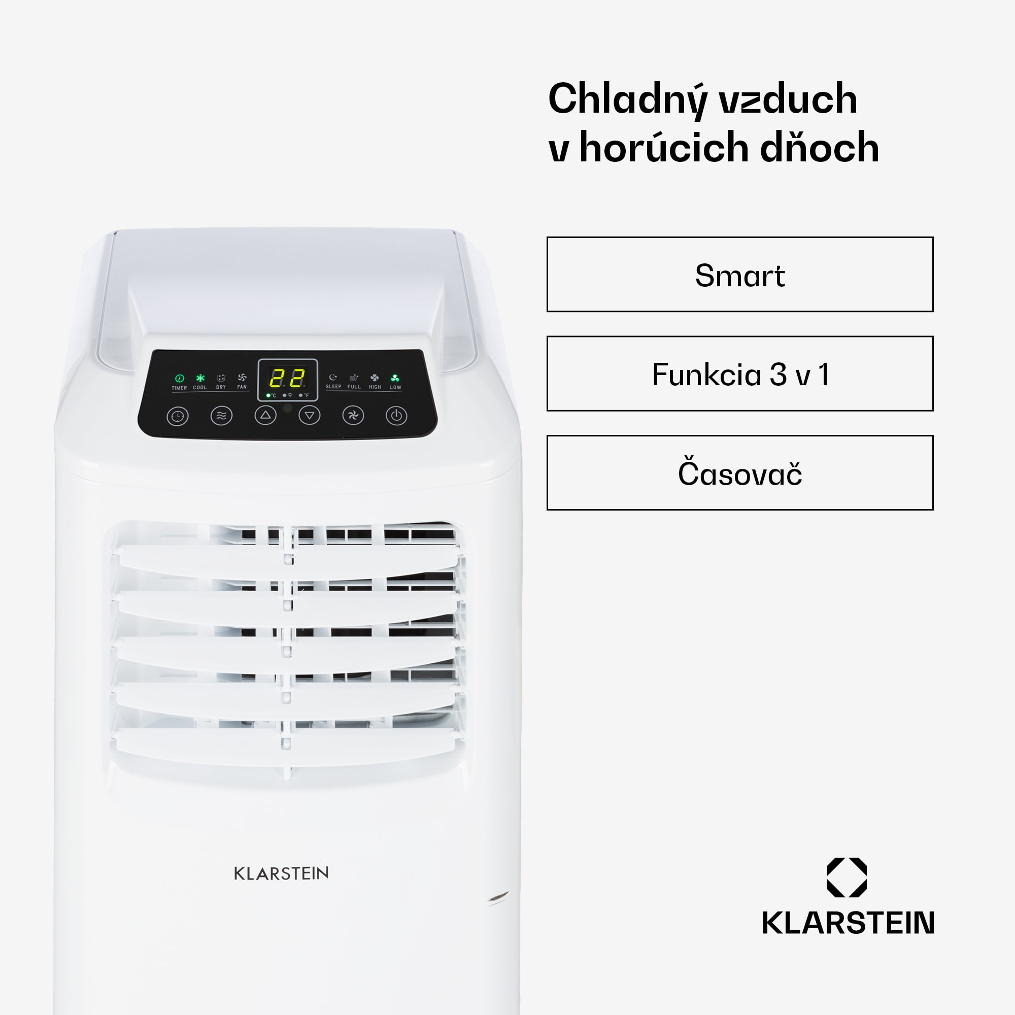 Klarstein Pure Blizzard Smart 7k, mobilná klimatizácia, 7 000 BTU/2,1 kW, A, diaľkový ovládač – Obrázok 2